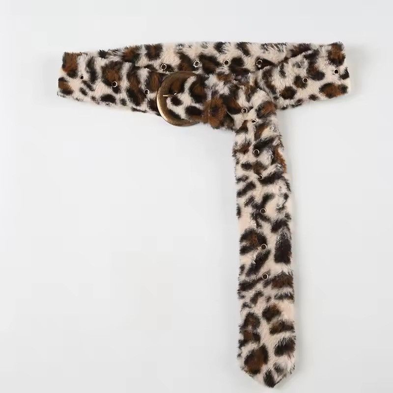 Japanese Brand Leopard Print Fur Belts Size ONE SIZE - 1 Thumbnail
