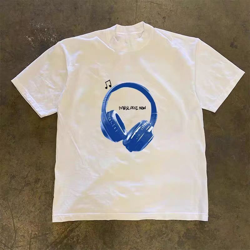 Japanese Brand White washed retro headphone print t-shirt Size US M / EU 48-50 / 2 - 1 Thumbnail