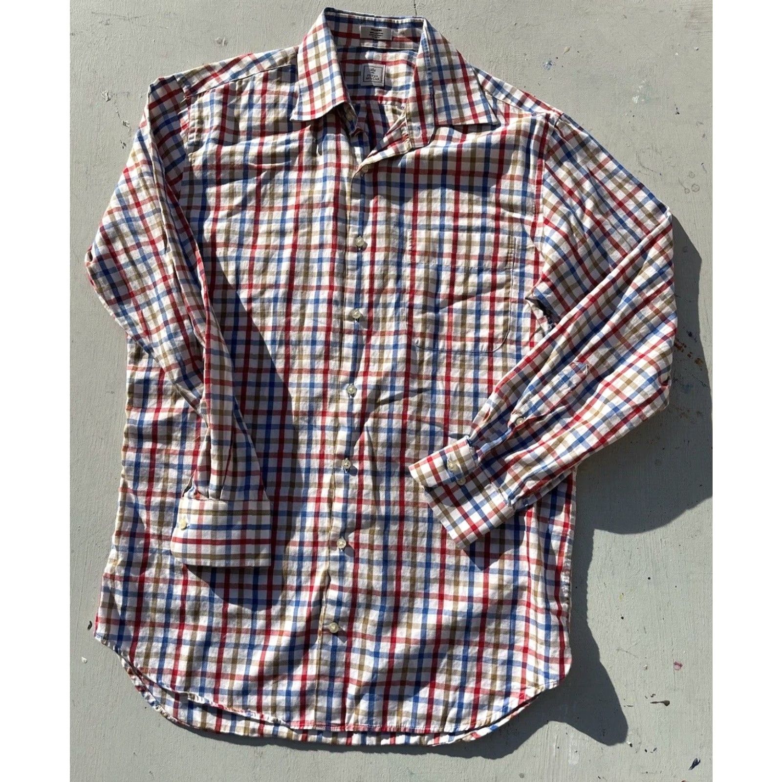 Peter Millar Peter Millar Multicolor Striped Button-Down Shirt M Cotton Classic Mens Regular Shirt Size US M / EU 48-50 / 2 - 7 Thumbnail