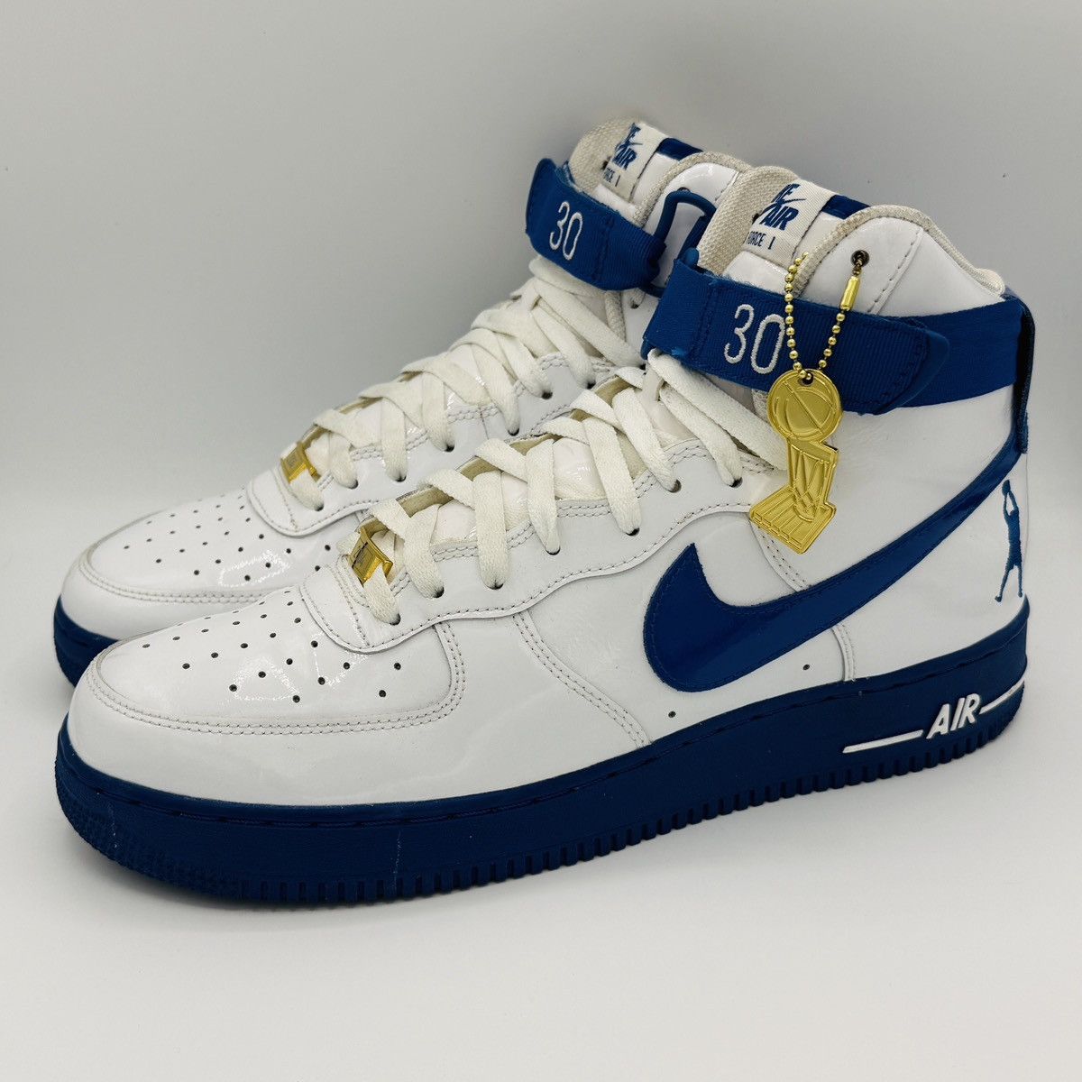 Nike NIKE Air Force 1 SHEED Basketball Sneakers - White / Blue Size US 11.5 / EU 44-45 - 1 Thumbnail