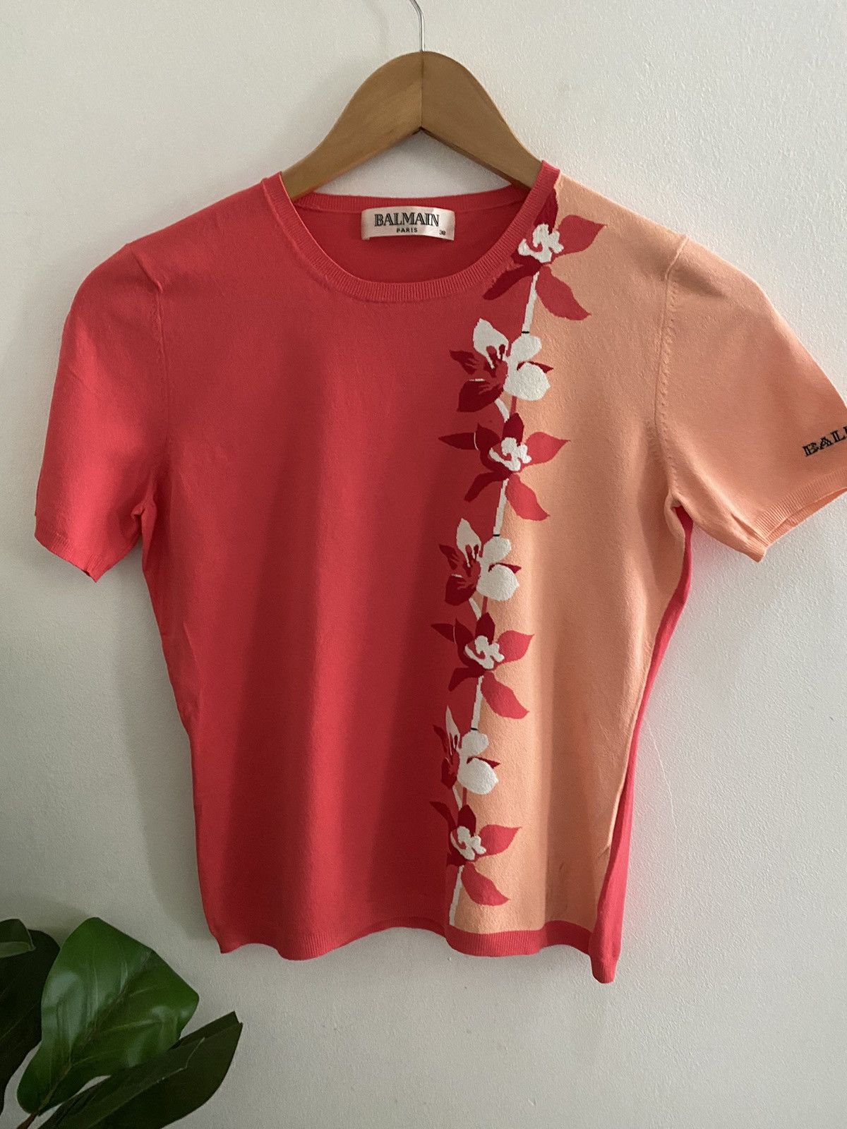 Balmain × Designer BALMAIN FLOWERS PINK SHIRT Size M / US 6-8 / IT 42-44 - 5 Thumbnail