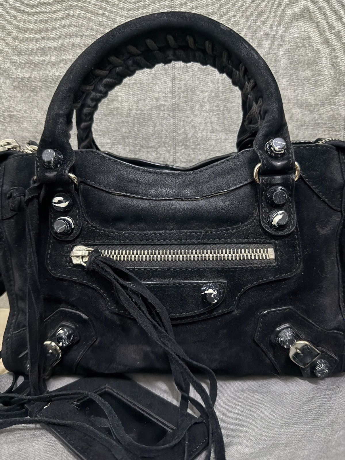 Balenciaga Balenciaga mini City Black Suede shoulder bag Size ONE SIZE - 3 Thumbnail