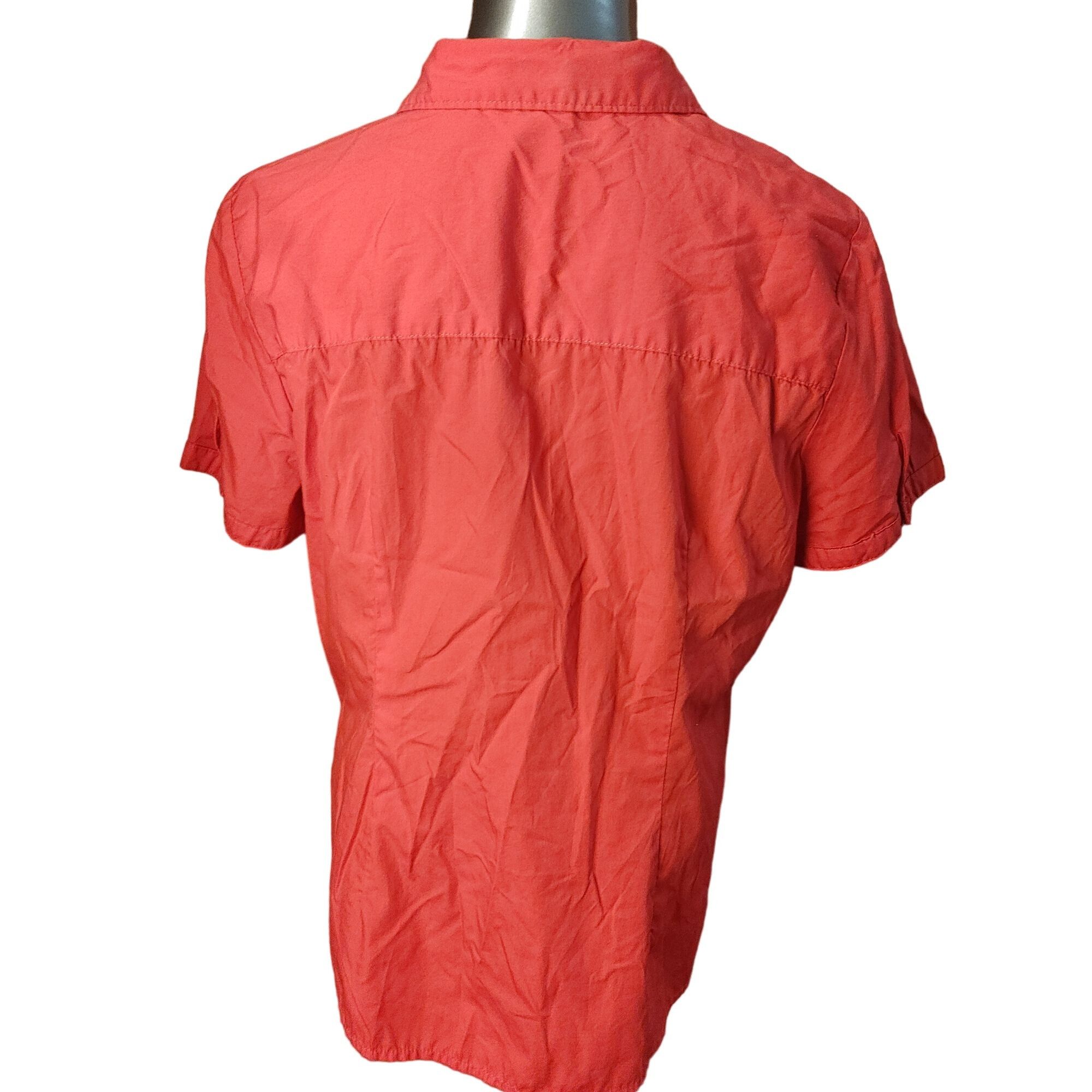 Other Women's Basic Editions Red Short Sleeve Button Up Polo Shirt Size L / US 10 / IT 46 - 2 Thumbnail