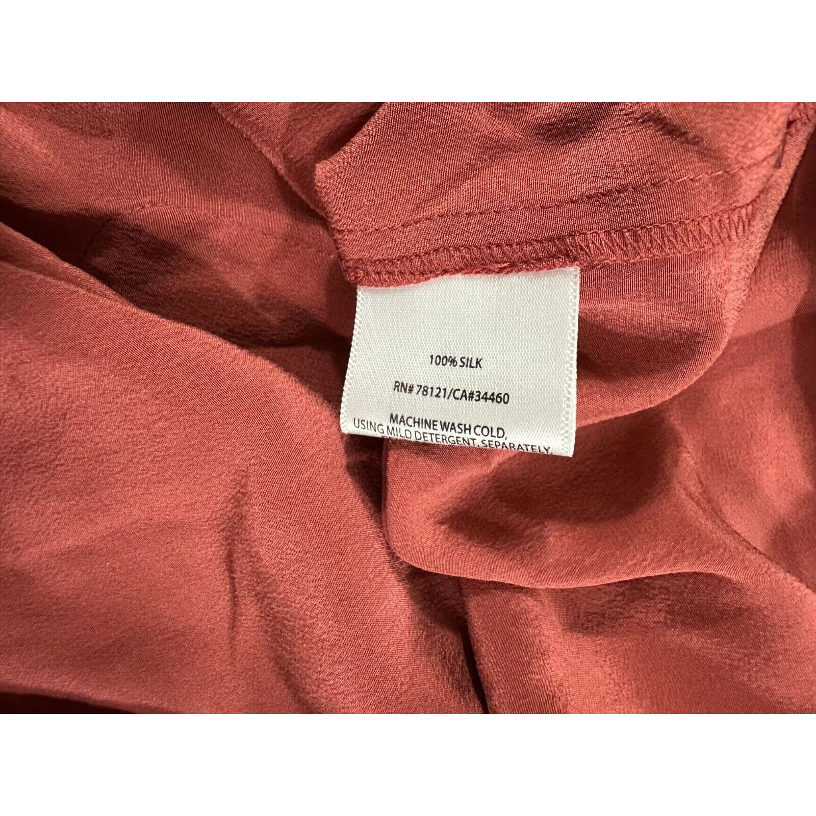 Eileen Fisher Eileen FISHER Silk Roll Tab Sleeve top blouse Dusty Red sz M Size M / US 6-8 / IT 42-44 - 4 Thumbnail