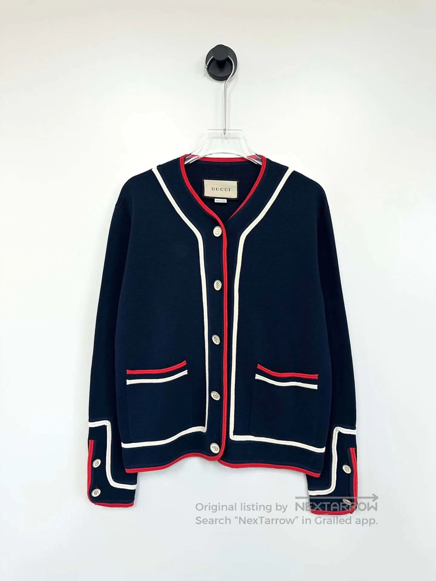 Gucci Guicci Navy Blue No Border Ode Series Colorblock Knit Card Size US XS / EU 42 / 0 - 1 Thumbnail