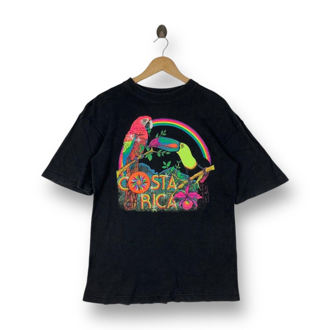 Other Vintage 90s Costa Rica Black Neon Parrot Toucan Nature Tee Size US S / EU 44-46 / 1 - 1 Thumbnail