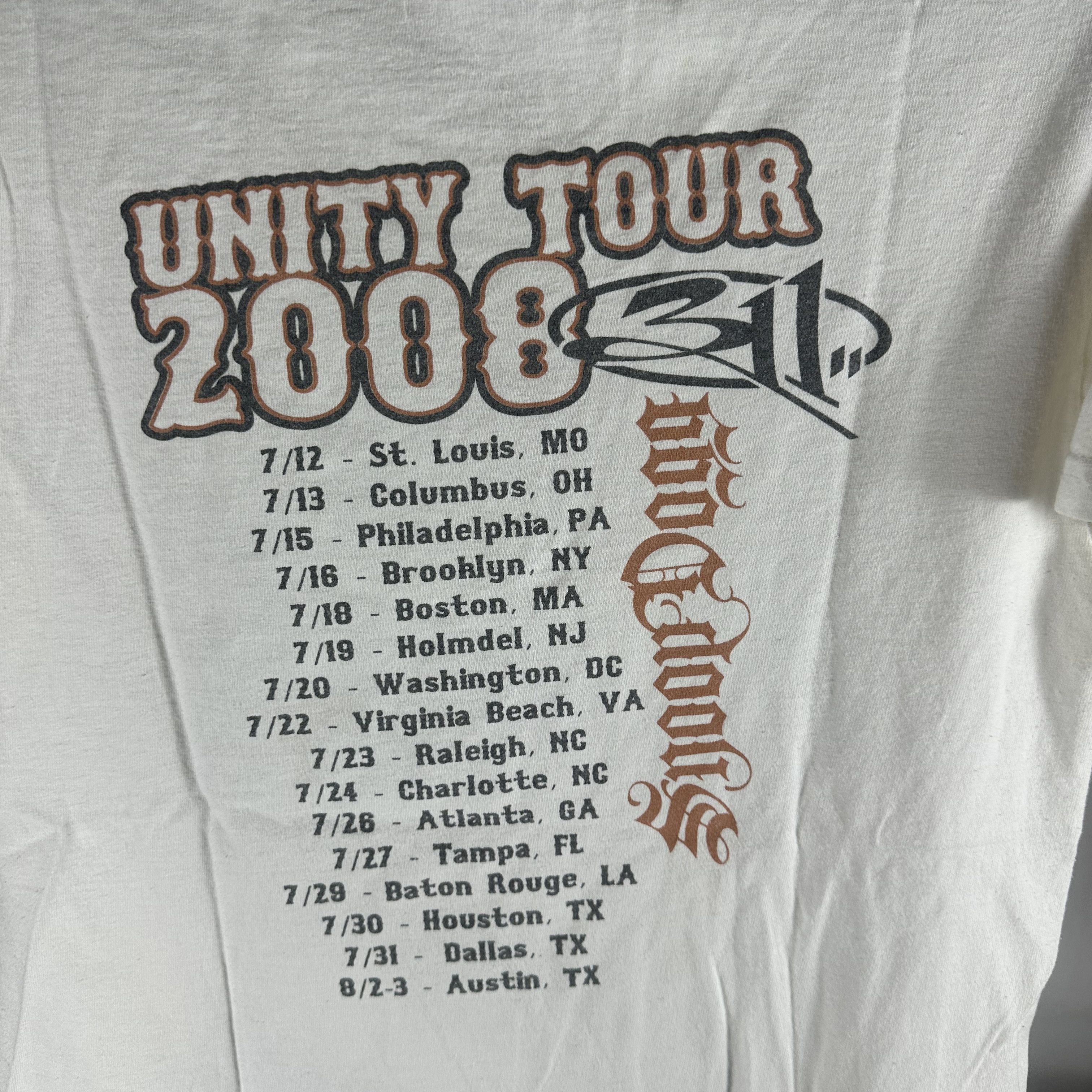 Vintage 2008 311 Three Eleven Snoop Dogg Unity Tour Concert T-shirt Size US M / EU 48-50 / 2 - 4 Thumbnail
