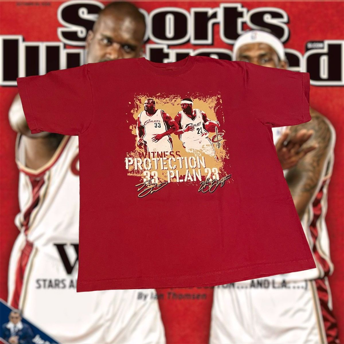 Adidas × NBA × Vintage 2009 NBA LeBron James Shaq O’Neal Cleveland Cavaliers Tee Size US L / EU 52-54 / 3 - 1 Thumbnail