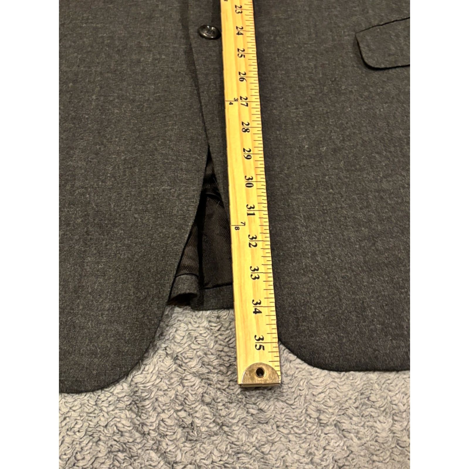 Express Express Mens Two Button Blazer Gray Wool Blend Sport Coat Jacket 46R Regular Modern Mens Blazer Size 46R - 7 Thumbnail