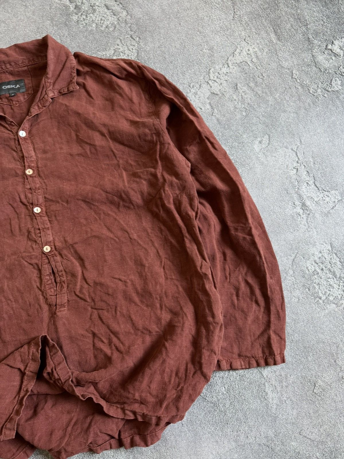 Linea Naturale Oska 4/size button up shirts long sleeve retro top dress Size US XL / EU 56 / 4 - 3 Thumbnail