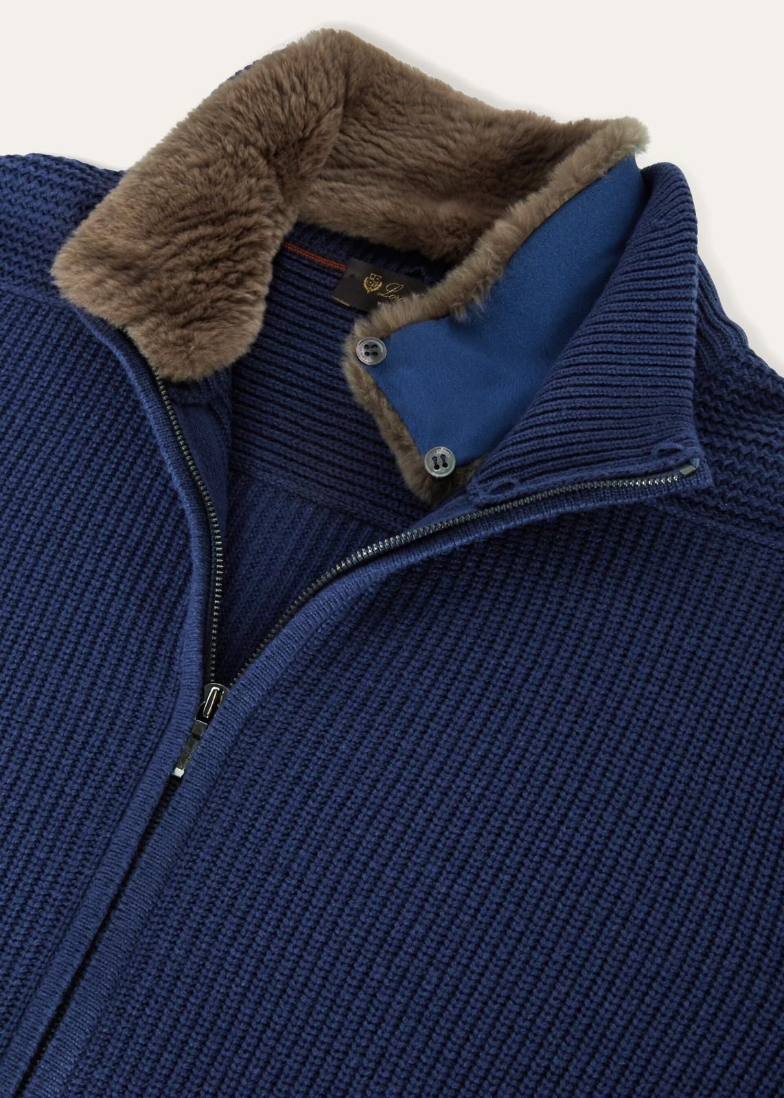 Loro Piana o1srvl11e1224 Greymouth Cashmere Bomber Jacket in Navy Blue Size US S / EU 44-46 / 1 - 5 Thumbnail