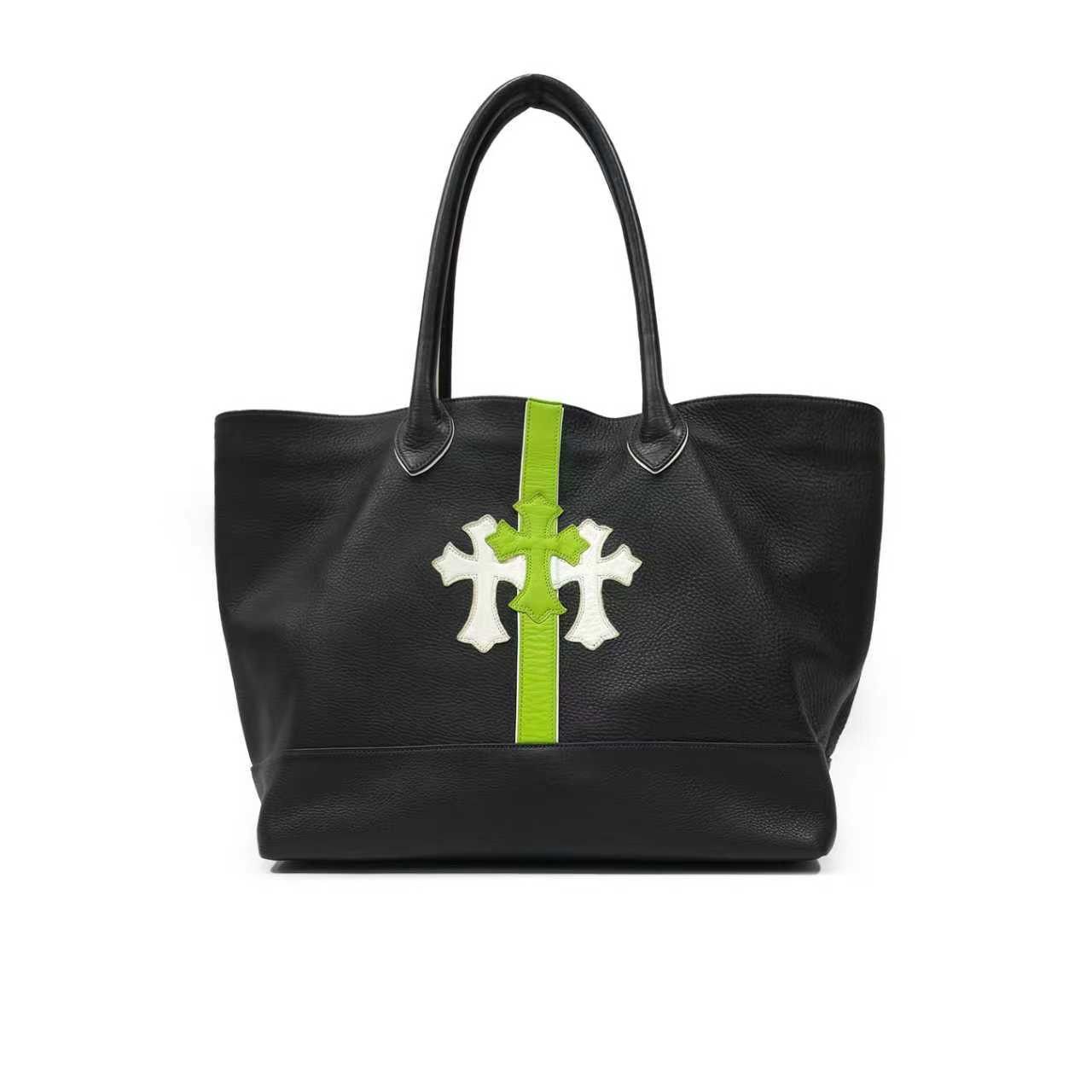 Chrome Hearts Chrome Hearts White&Green Cemetery Cross Leather Tote Bag Size ONE SIZE - 1 Thumbnail
