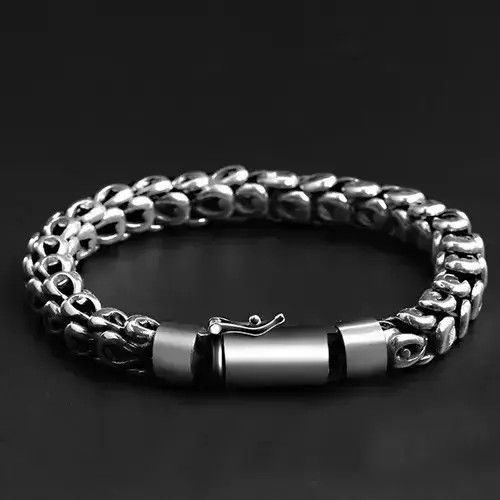 Art x Jewelry Domineering Dragon Scale Bracelet in Silver, Men's