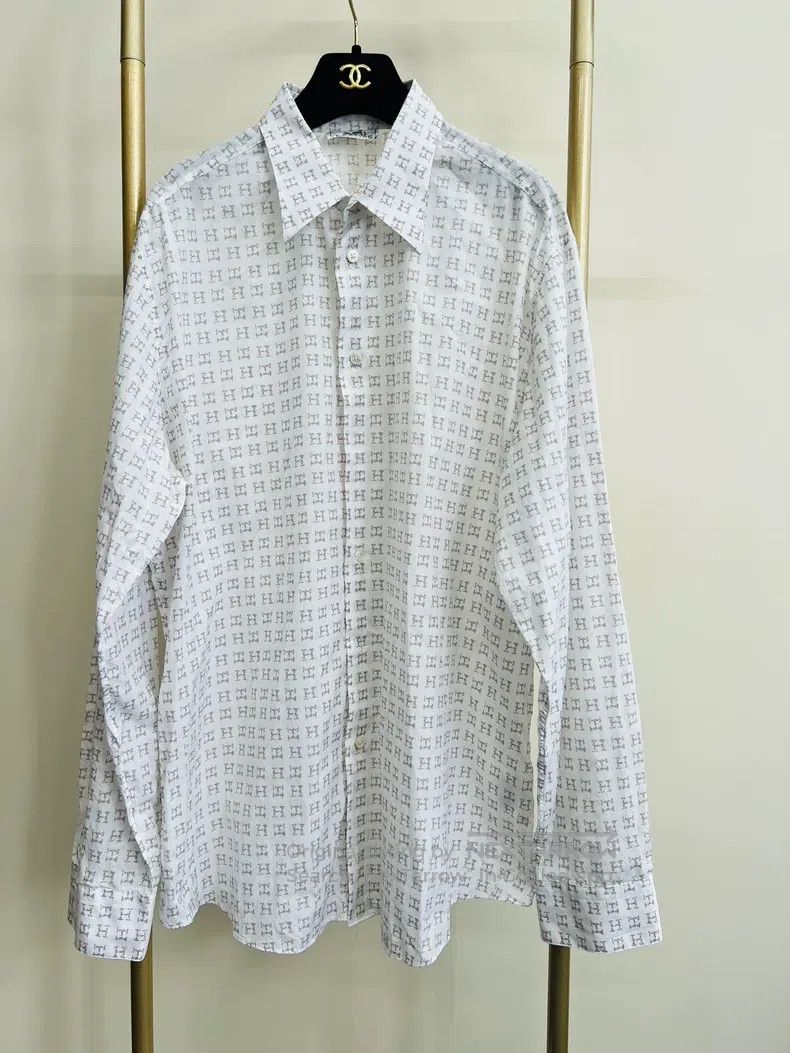 Hermes Hermes size 43 Full print H shirt Size US S / EU 44-46 / 1 - 1 Thumbnail
