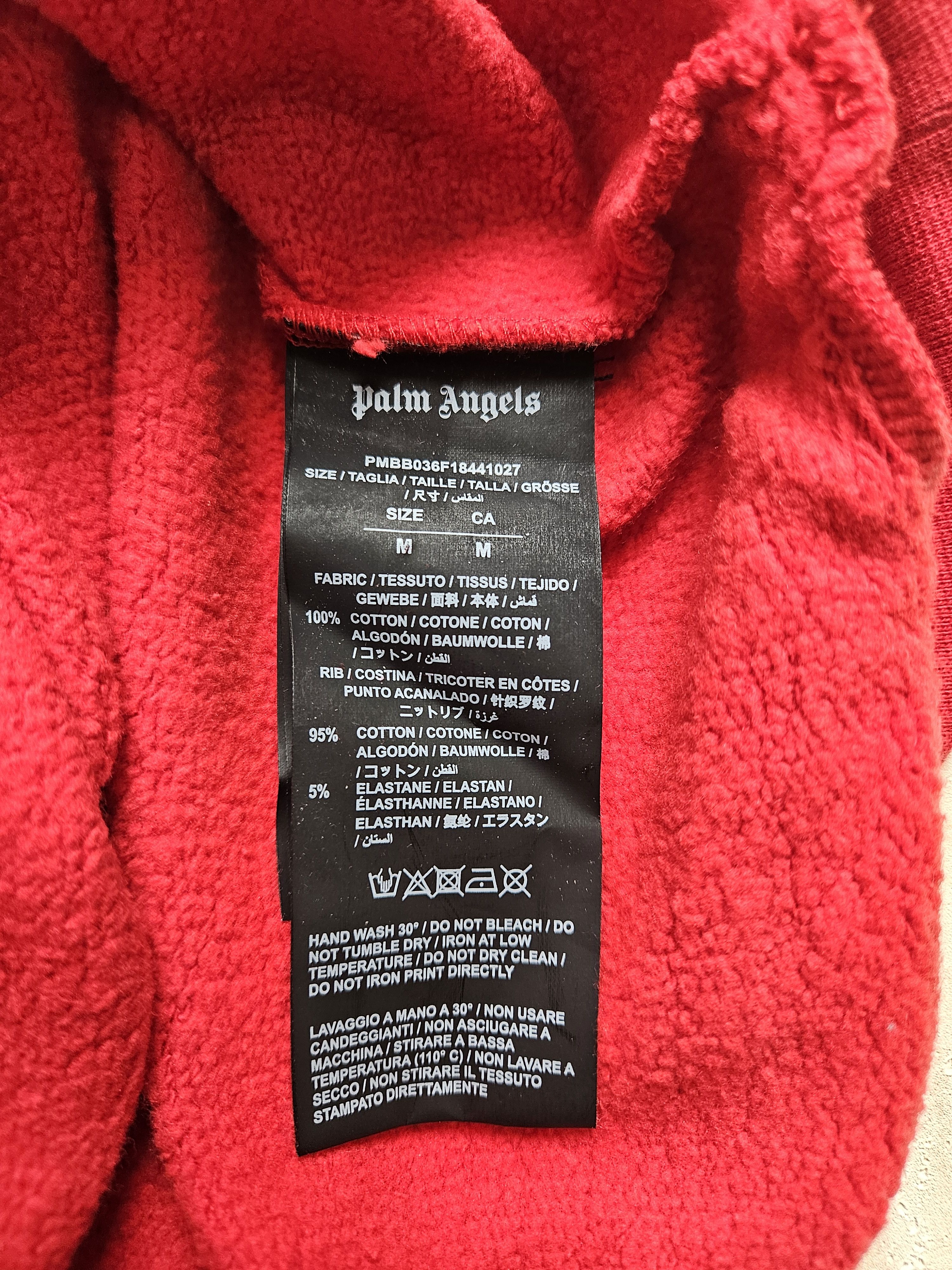 Palm Angels Palm Angels Red Hoodie with Yellow Logo on Front and Back Size US M / EU 48-50 / 2 - 6 Thumbnail
