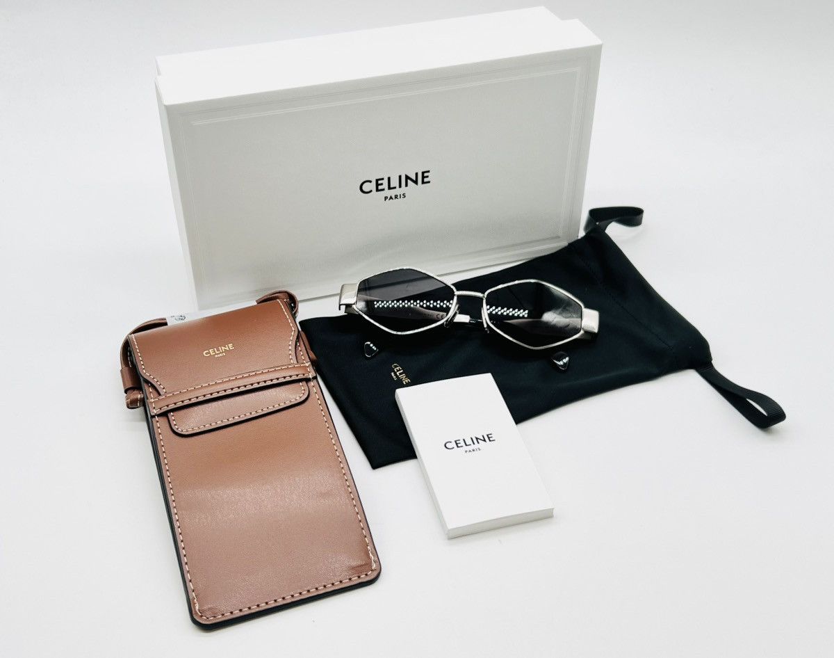 Celine Celine CL40254U 16A Hexagonal Silver Celine Sunglasses Size ONE SIZE - 1 Thumbnail