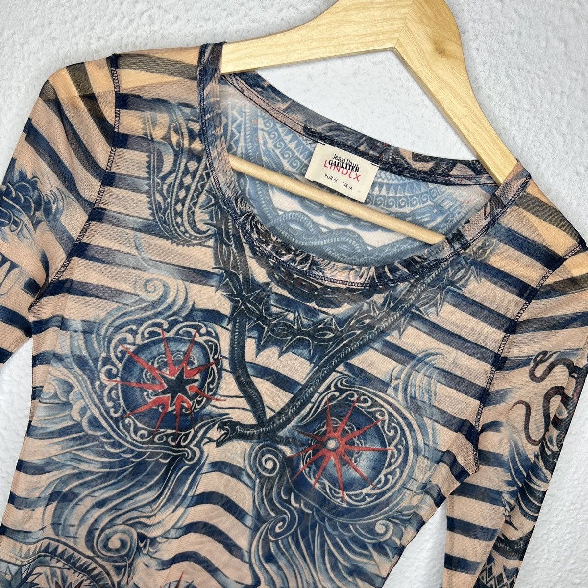Jean Paul Gaultier Jean Paul Gaultier Mesh Top Tattoo Long Sleeve Blouse Multi Size M / US 6-8 / IT 42-44 - 4 Thumbnail