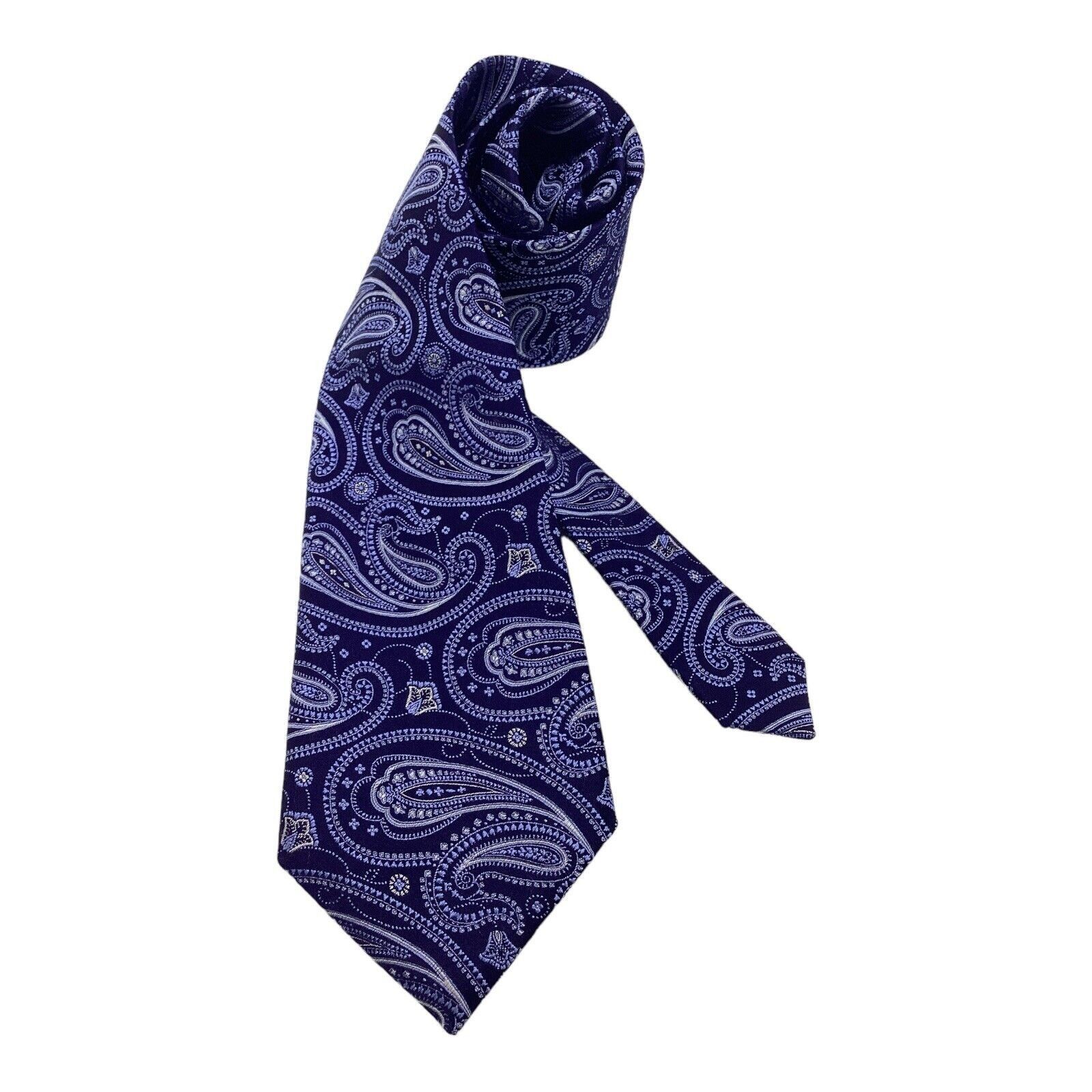 Hathaway Golf HATHAWAY Blue Paisley Silk Tie W: 3.75" EX COND Size ONE SIZE - 1 Thumbnail