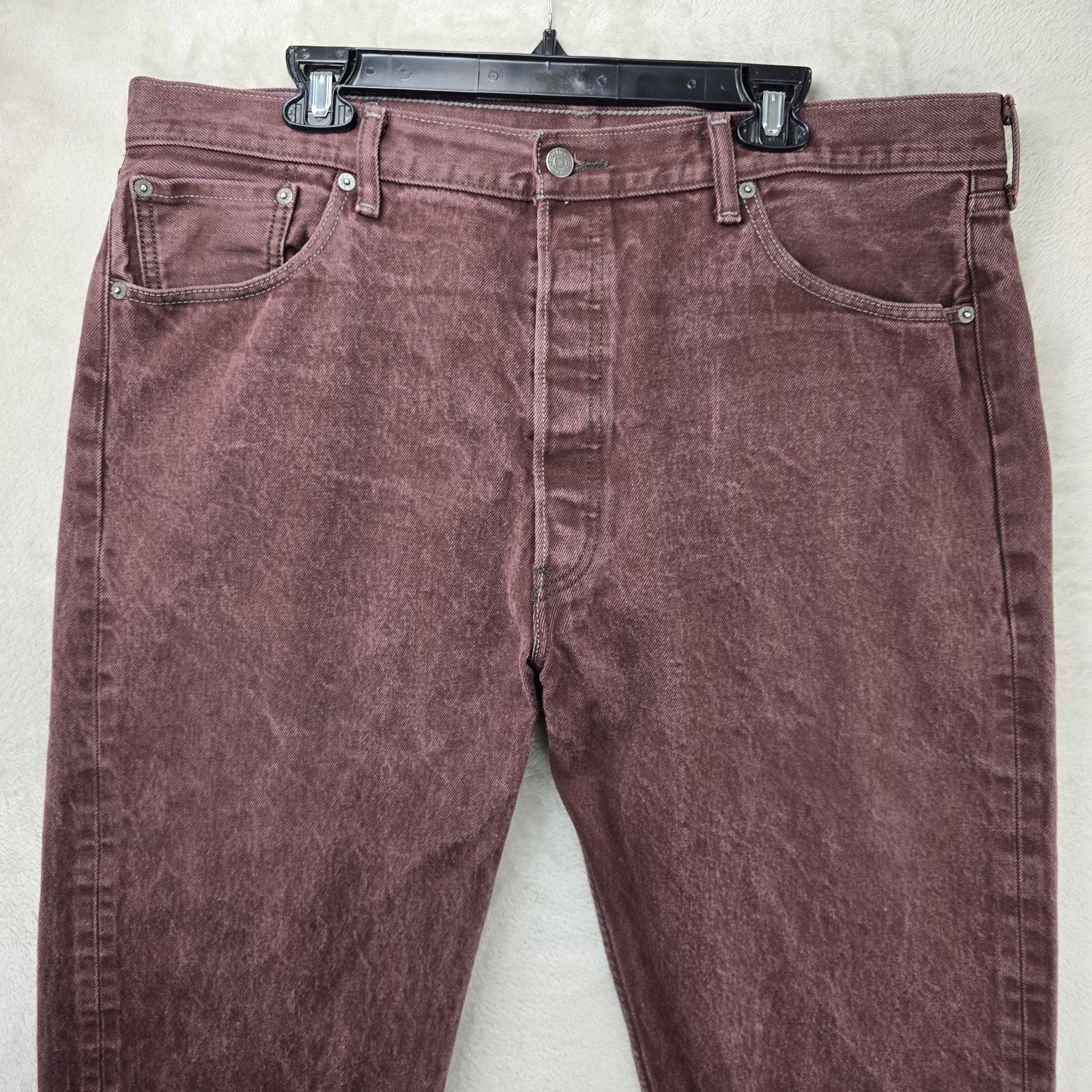 Levi's Levis 501xx Jeans 42x32 (Actual 40x29) Maroon Straight Leg Size US 40 / EU 56 - 2 Thumbnail