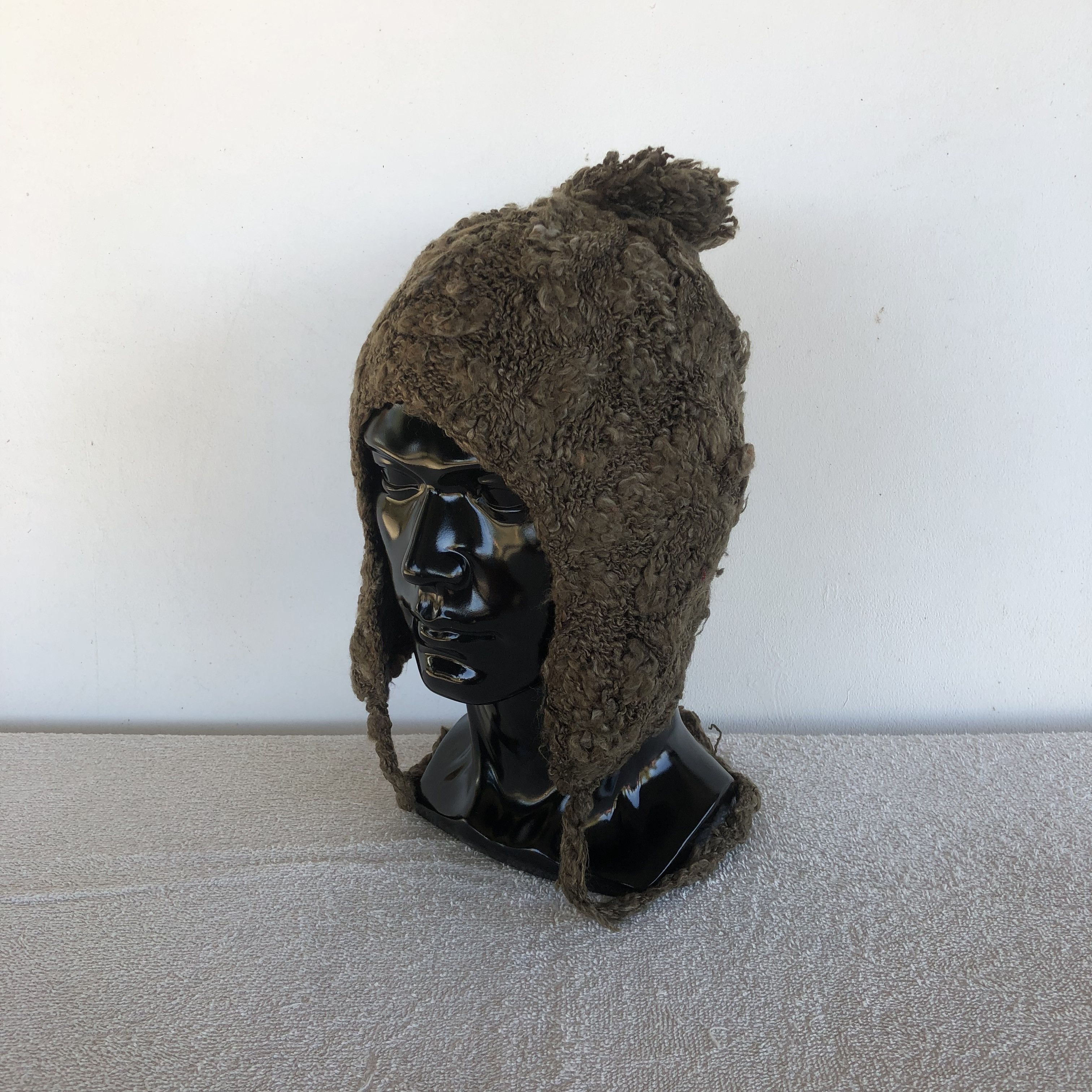 Japanese Brand × Other Vintage Cable Knit Homeless Earflap Beanie Snow Caps Hats Size ONE SIZE - 1 Thumbnail
