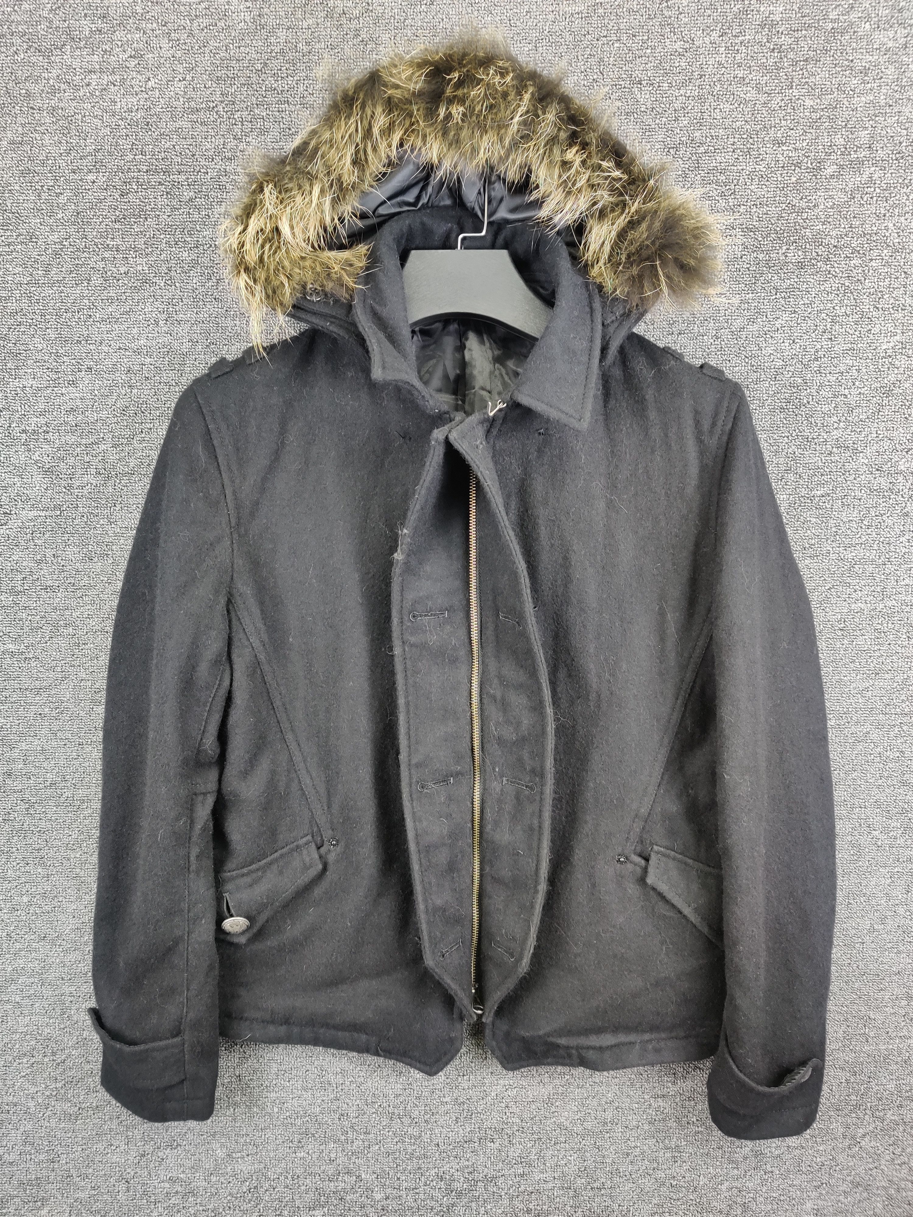 PPFM Vintage PPFM Wool Fur Zip Up Hoodie Jacket Size US L / EU 52-54 / 3 - 1 Thumbnail