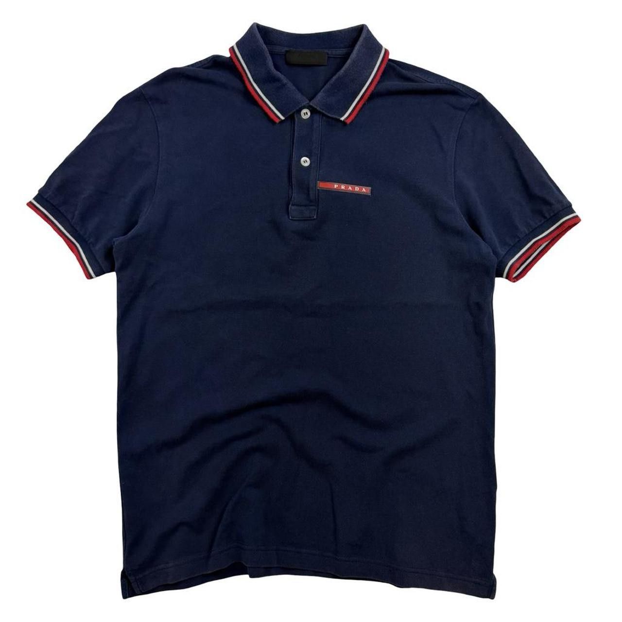 Prada Navy Blue Prada Sport Red Tab Polo Shirt - Medium Size US M / EU 48-50 / 2 - 1 Thumbnail