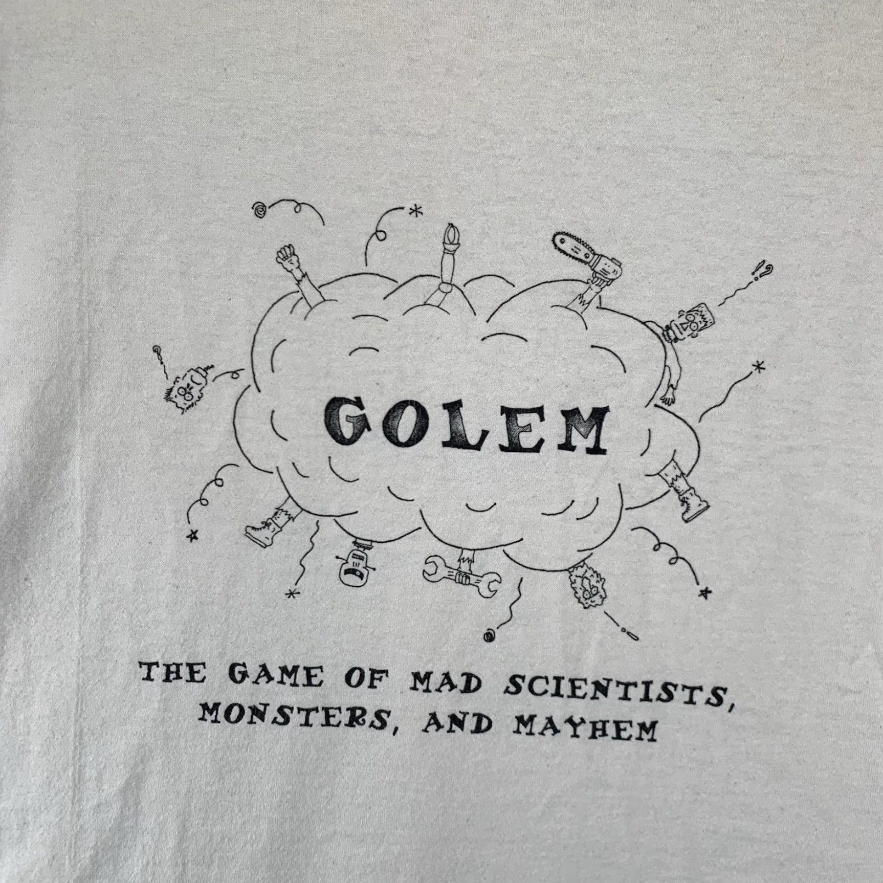 Jerzees VINTAGE JERZEES GOLEM Card Game T-Shirt XL Ivory 90s Graphic Monsters Mad Scientist Mens Size US XL / EU 56 / 4 - 2 Thumbnail