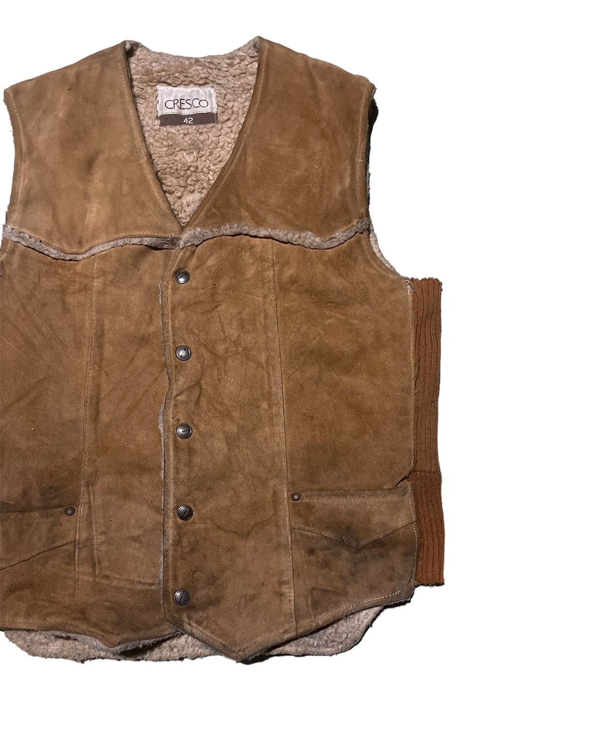 Leather VINTAGE CRESCO LEATHER BIKER VEST JACKET Size US M / EU 48-50 / 2 - 8 Thumbnail