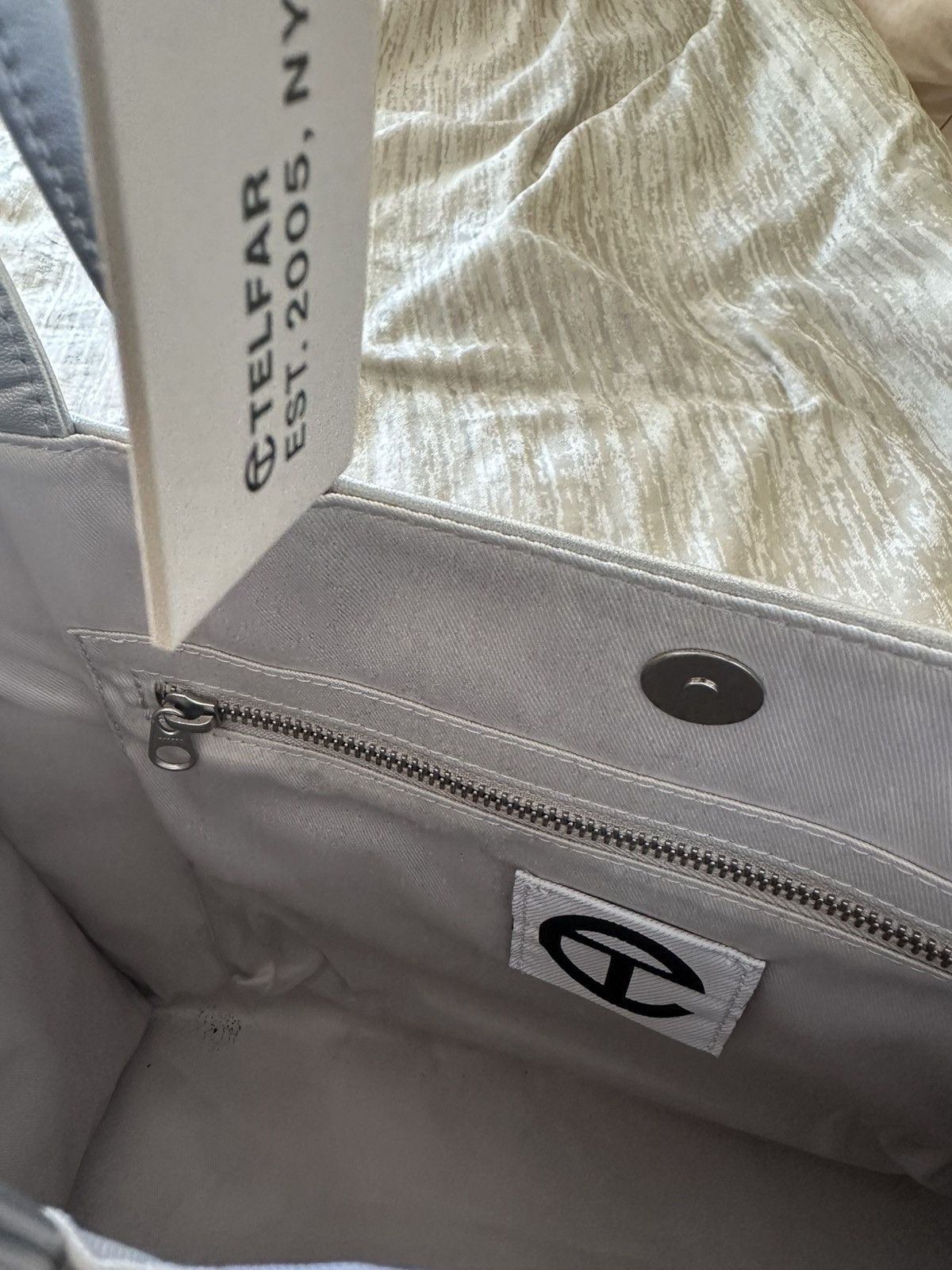 Telfar NWT Telfar Medium Silver Shopping Bag Vegan Leather Size ONE SIZE - 3 Thumbnail