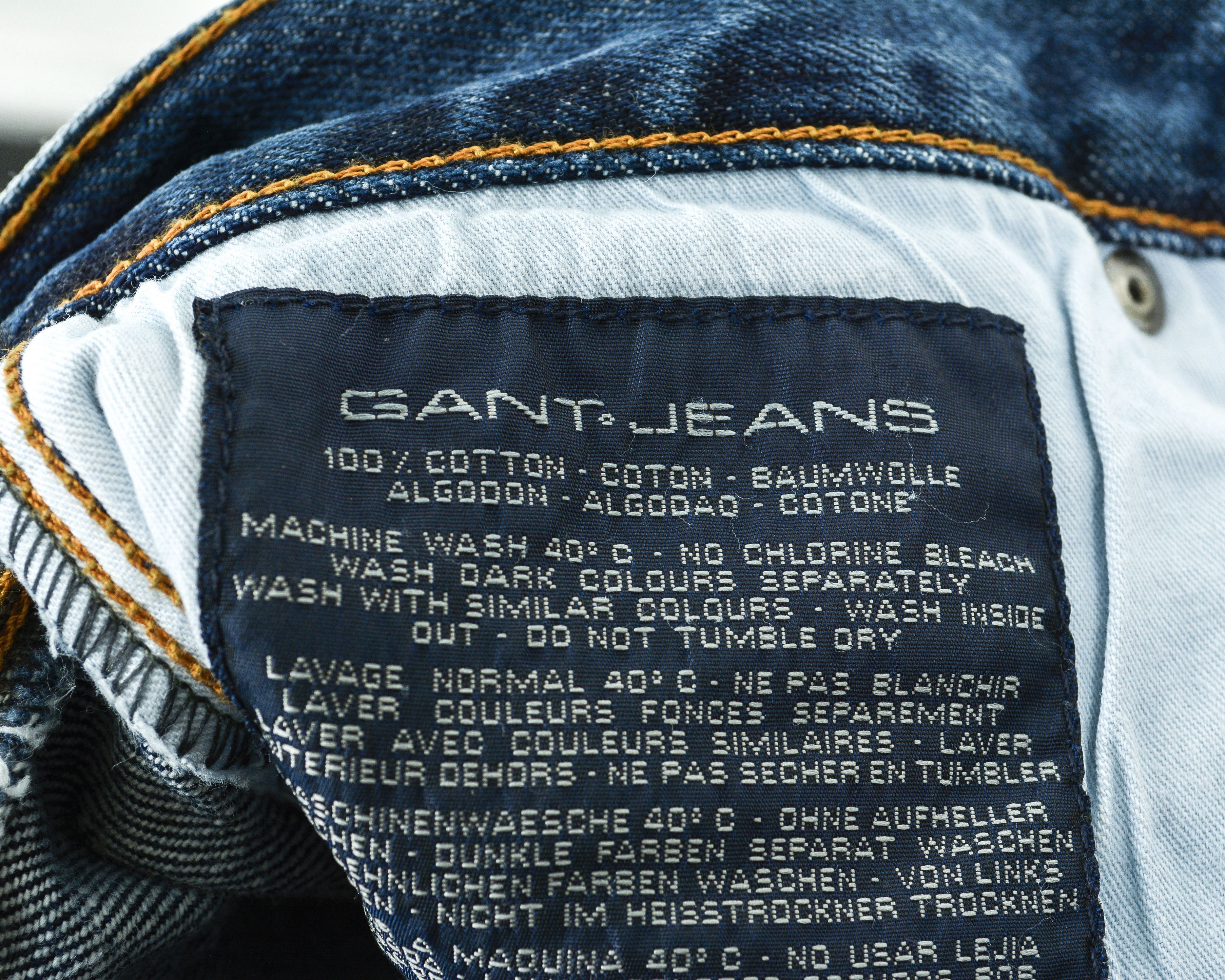 Gant W32 L32 Men Jeans Denim Pants Trousers Straight Regular Fit Size US 32 / EU 48 - 8 Thumbnail