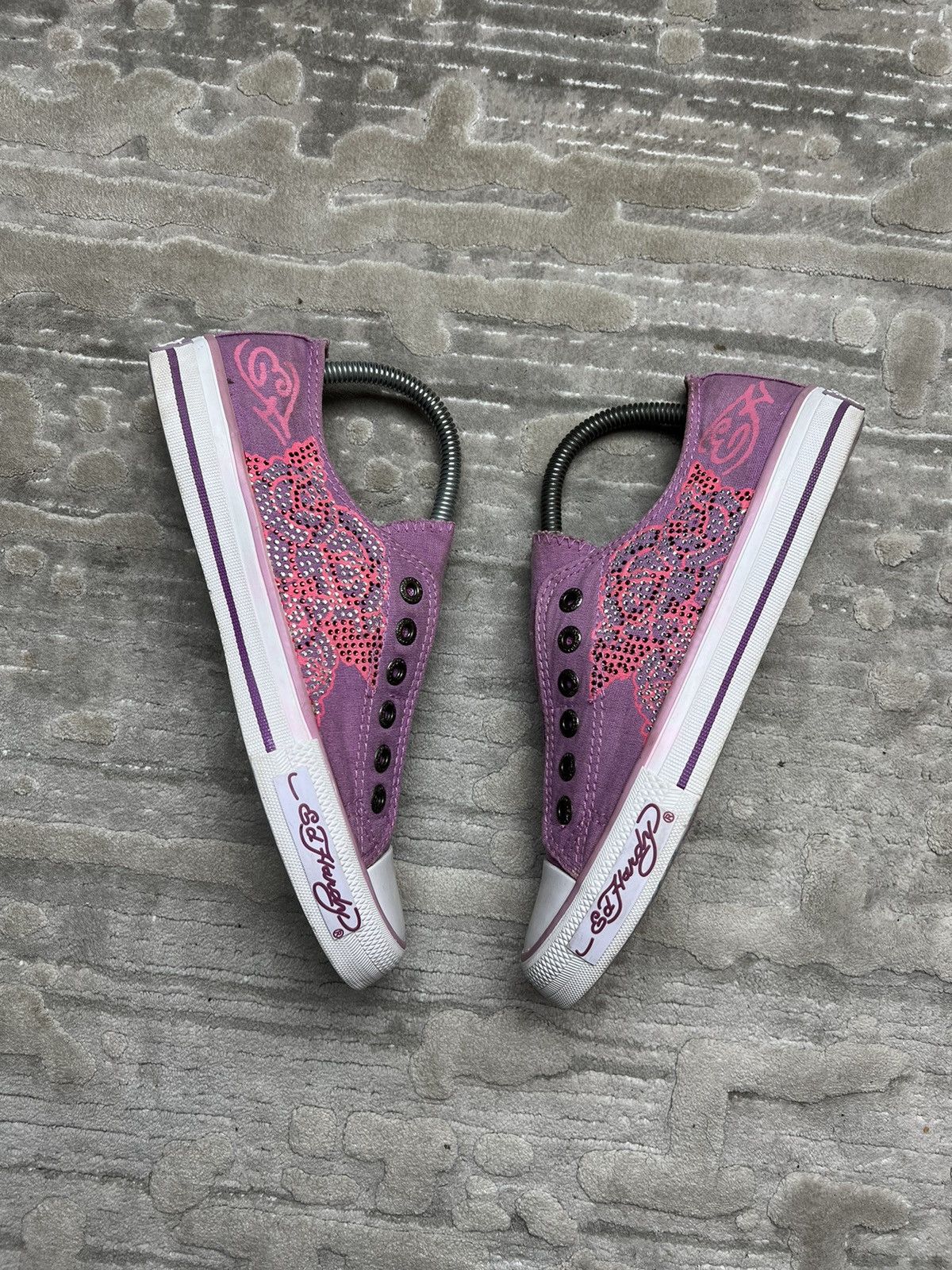 Ed Hardy Ed hardy low top sneakers tattoo stile y2k pink Size US 8 / IT 38 - 1 Thumbnail