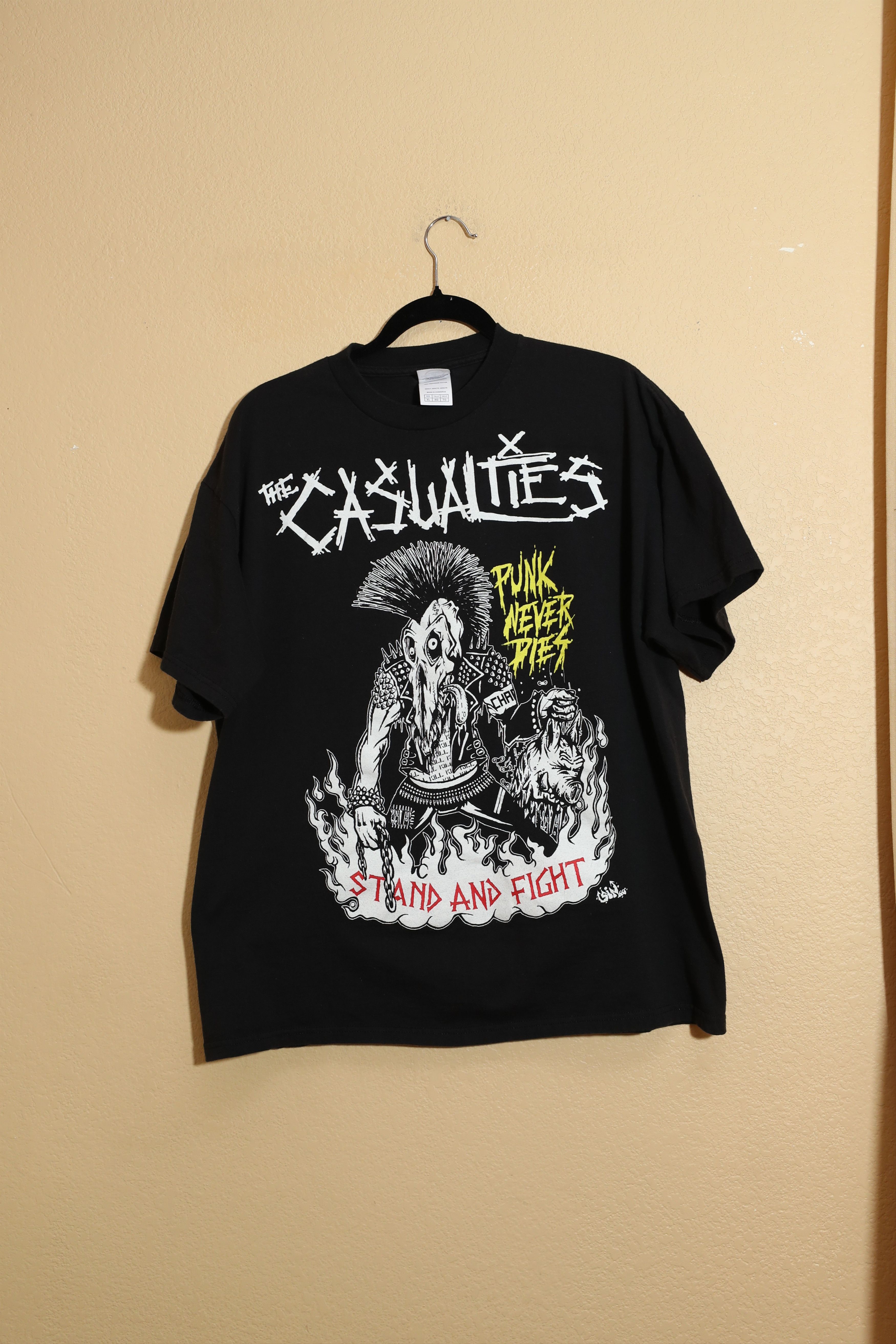 Band Tees The Casualties Punk Never Dies Stand and Fight Tee (XL) Size US XL / EU 56 / 4 - 1 Thumbnail
