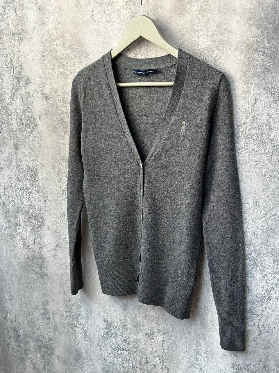 Ralph Lauren Sport × Vintage Ralph Lauren Sport Wool Cardigan Vintage Gray Long Sleeve Size M / US 6-8 / IT 42-44 - 1 Thumbnail