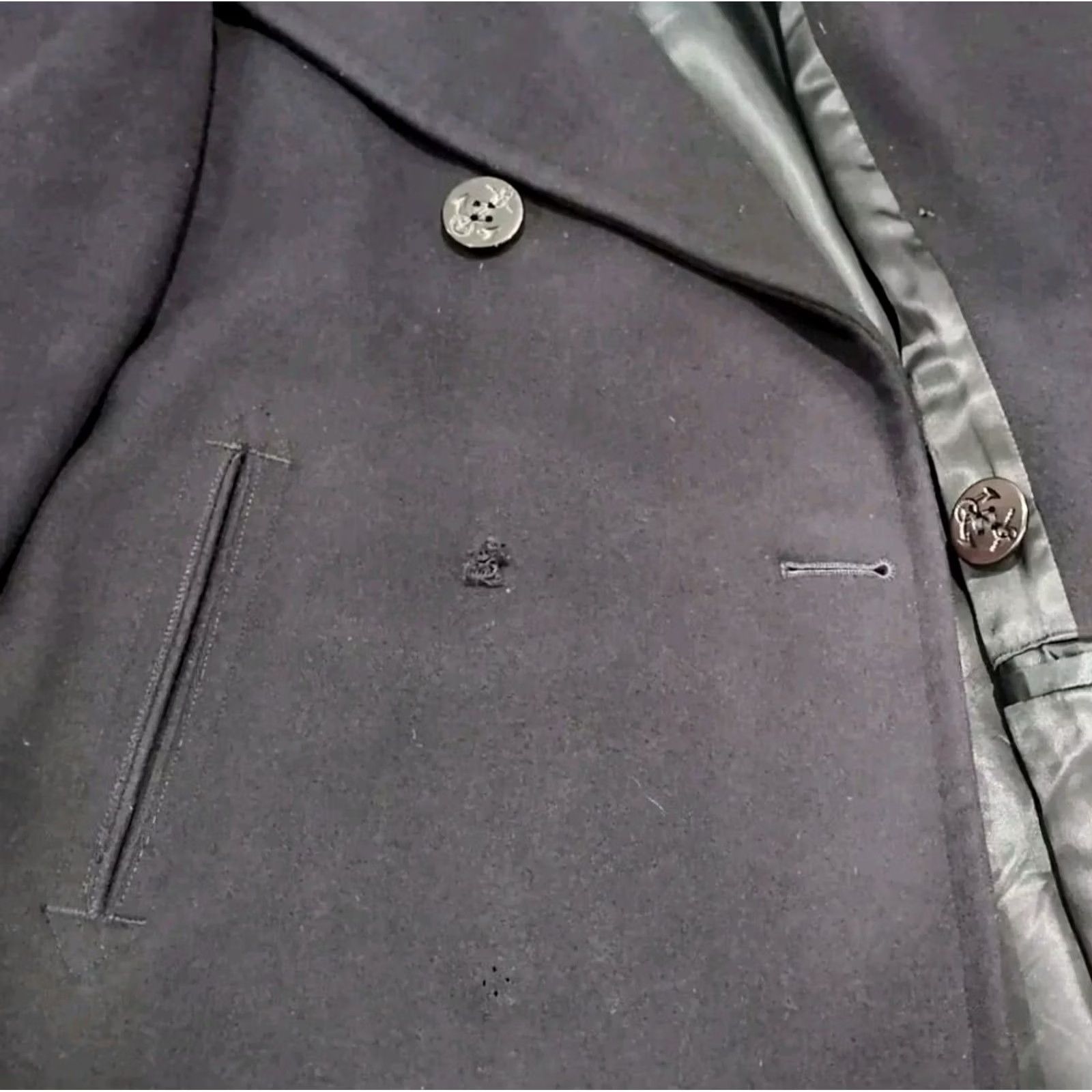 Vintage VINTAGE United States Navy Peacoat Jacket Wool Dark Blue Button Size 38R Mens Size US XXS / EU 40 - 7 Thumbnail
