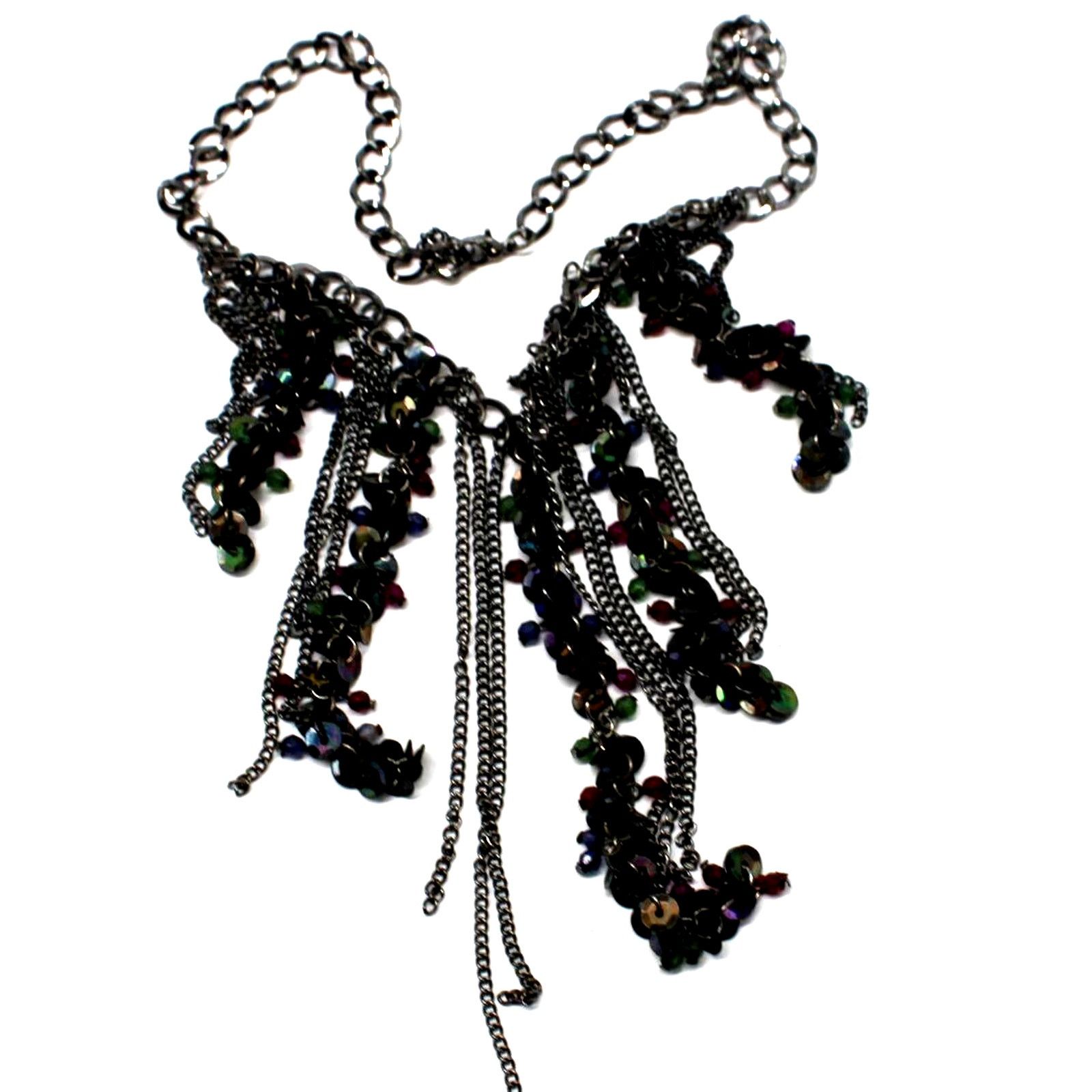 Other Vintage Black Beaded Chain Necklace • Red Green Blue Purple Size ONE SIZE - 2 Thumbnail