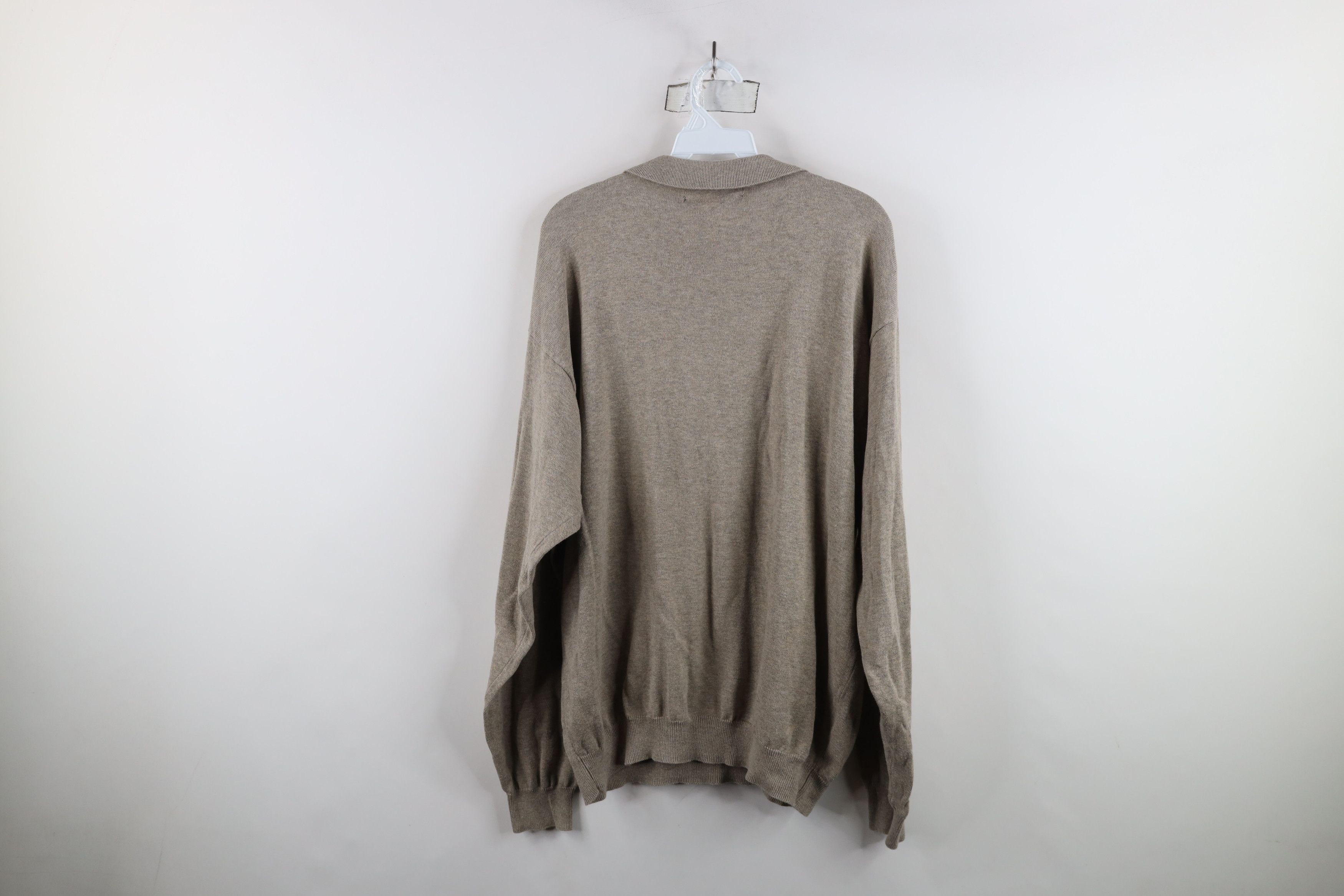 Vintage Vintage 90s Streetwear Collared Knit Pullover Sweater Beige Size US XL / EU 56 / 4 - 8 Thumbnail