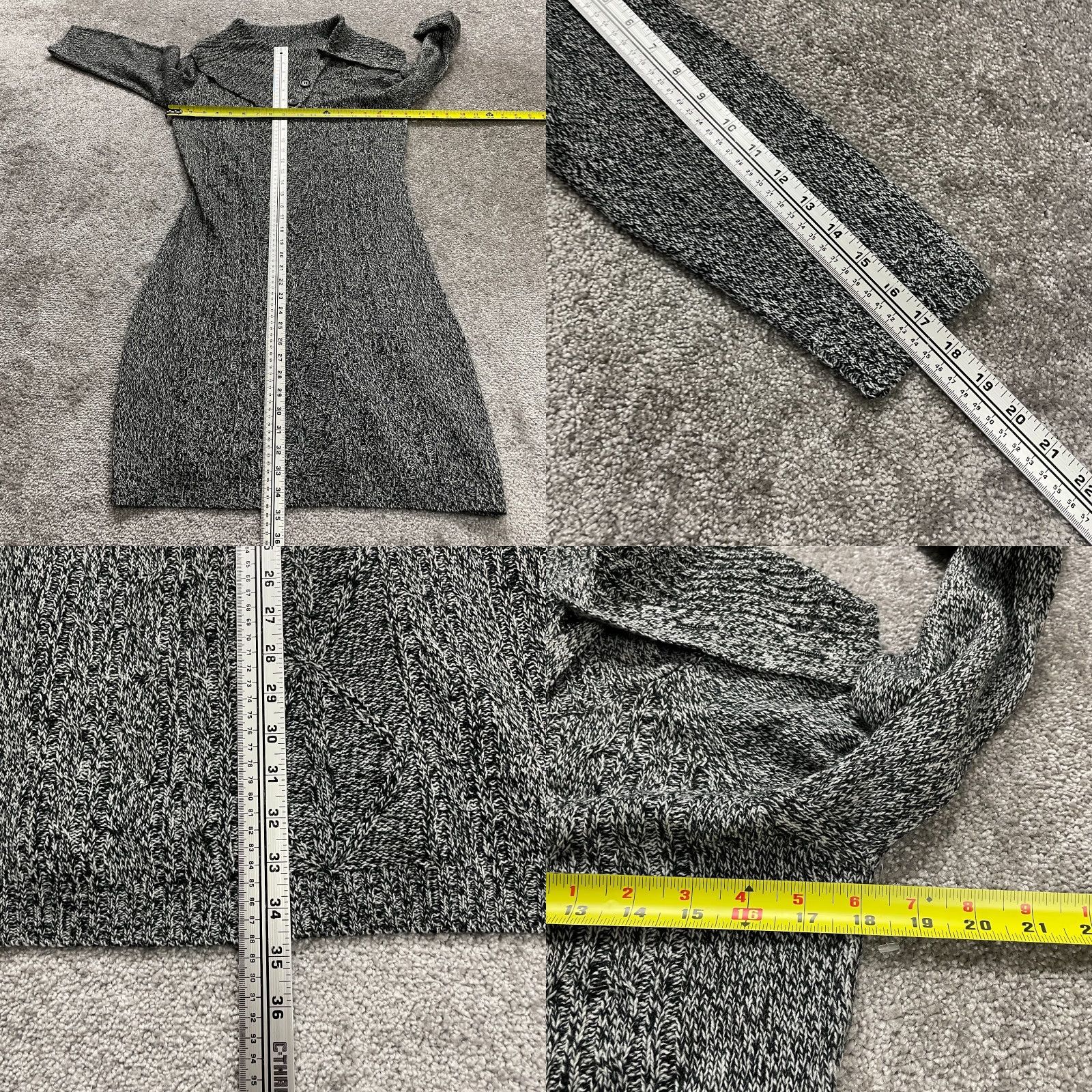Vintage VINTAGE Allison Brittney Sweater Dress Womens Medium Gray Long Sleeve Knitted Midi Party Casual Workwear Size M / US 6-8 / IT 42-44 - 8 Thumbnail