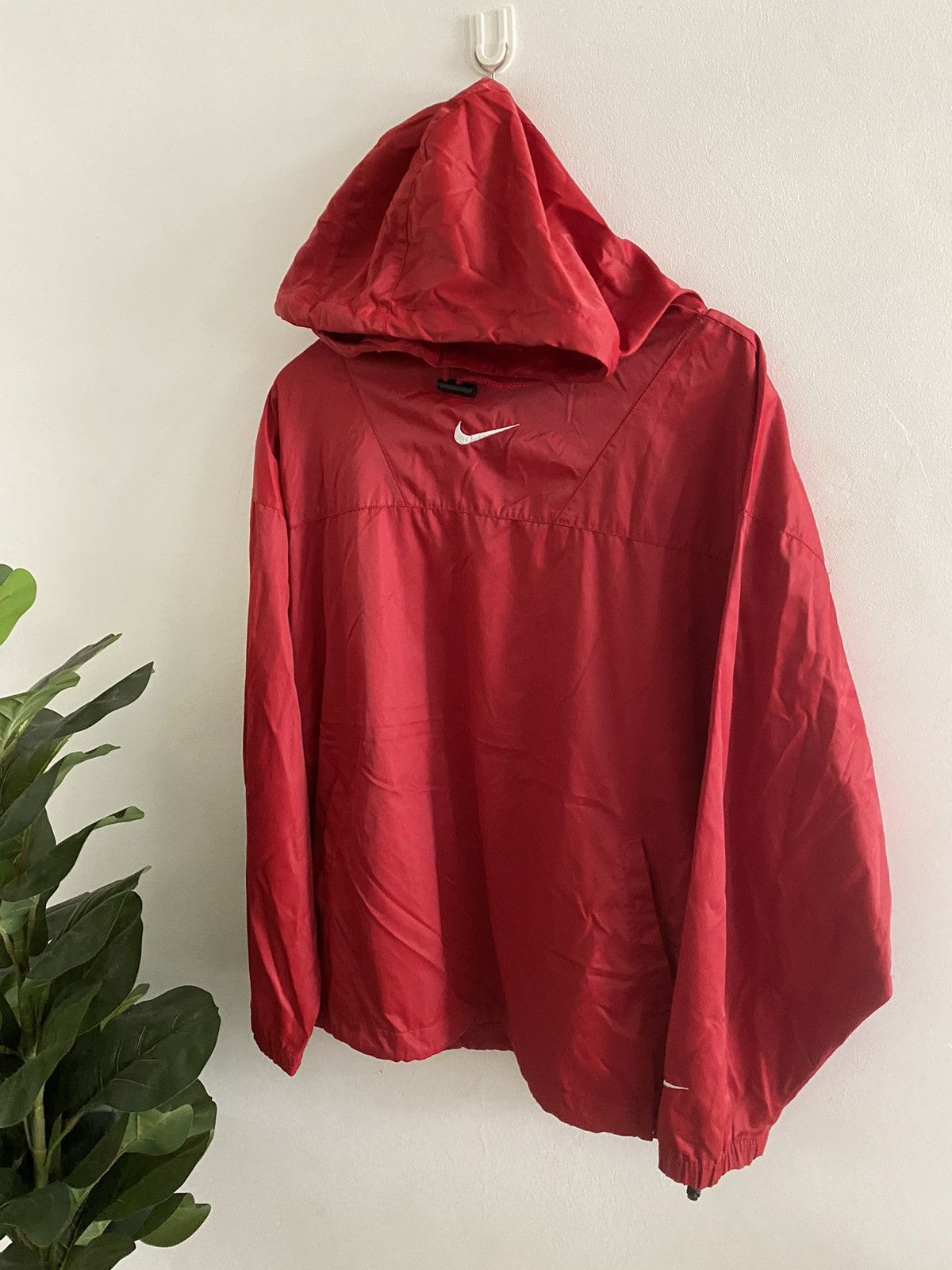 Nike NIKE Vintage logo Red colour oversized hoodie light jacket Size US L / EU 52-54 / 3 - 4 Thumbnail