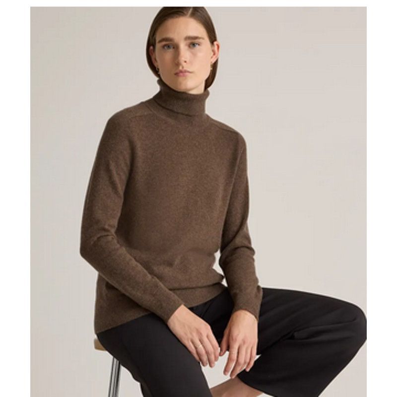 Quince Quince Cashmere Brown Turtleneck Sweater NWOT Small Size S / US 4 / IT 40 - 2 Thumbnail