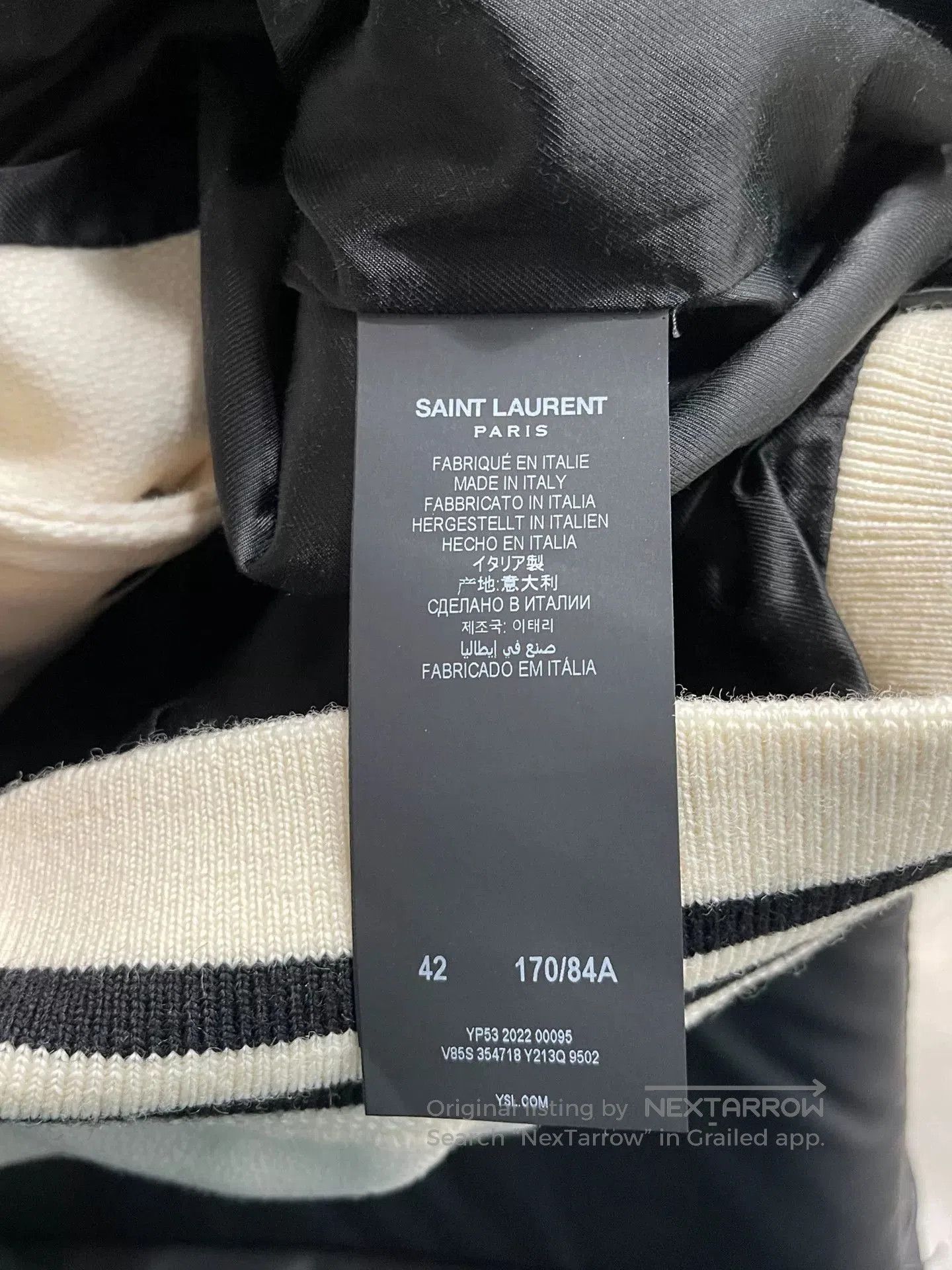 Saint Laurent Paris Saint Laurent White Baseball Jacket. Size US XS / EU 42 / 0 - 6 Thumbnail