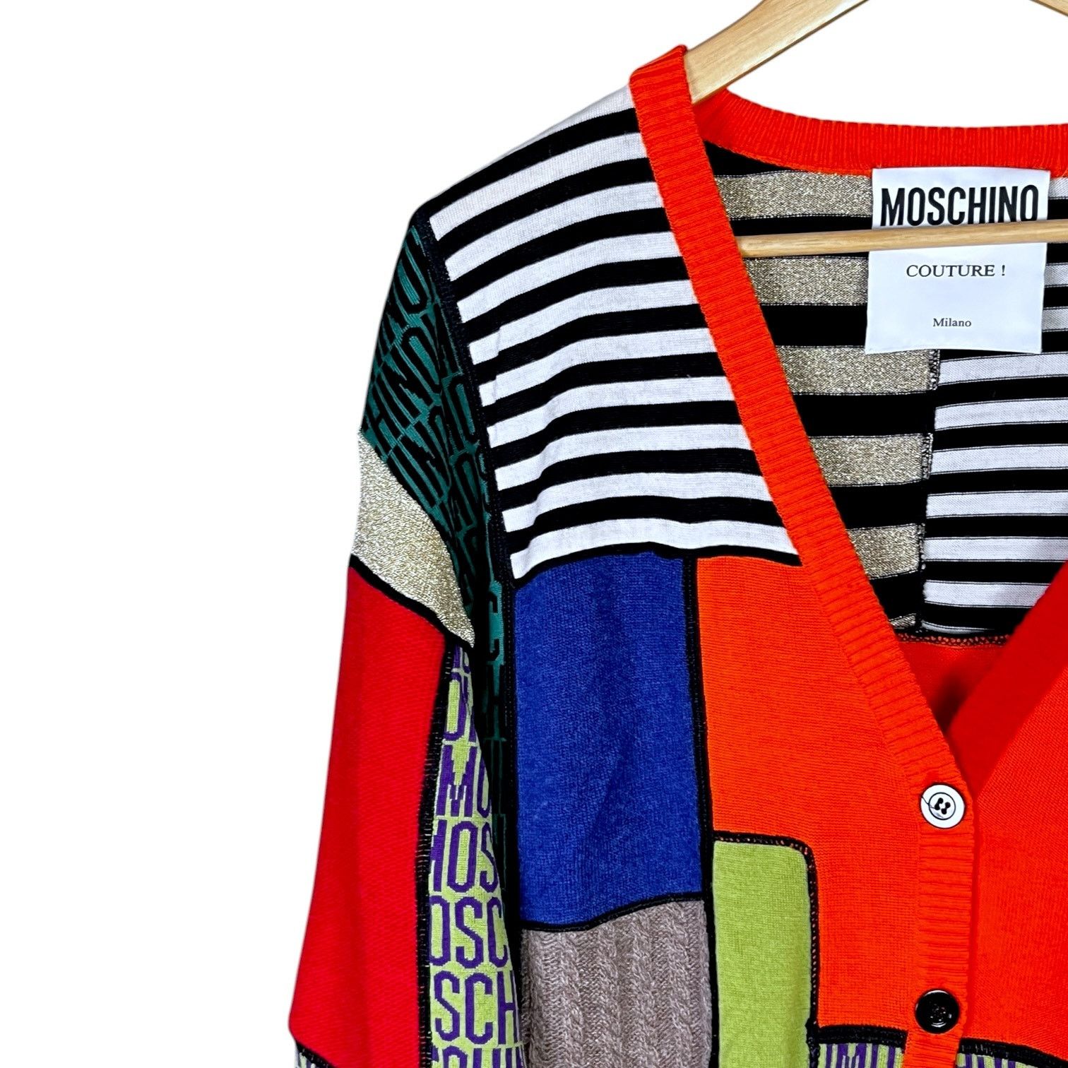 Moschino Moschino Couture Jeremy Scott US 6 Patchwork Wool Cardigan Size US L / EU 52-54 / 3 - 4 Thumbnail