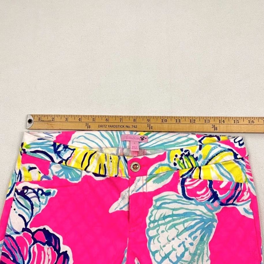 Lilly Pulitzer VINTAGE Lilly Pulitzer Kelly Ankle Pants Sz 8 W30 I28 Pink Floral Preppy Beach Womens Size 30" / US 8 / IT 44 - 4 Thumbnail