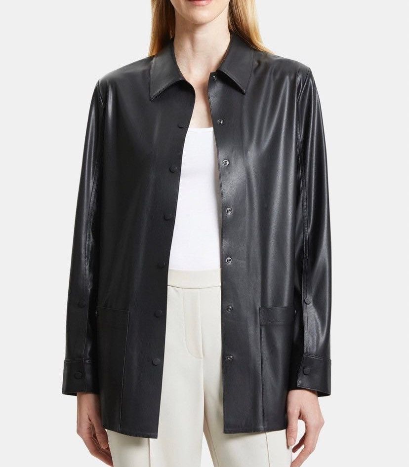Theory Theory Shirt Jacket in Faux Leather size M Size M / US 6-8 / IT 42-44 - 1 Thumbnail
