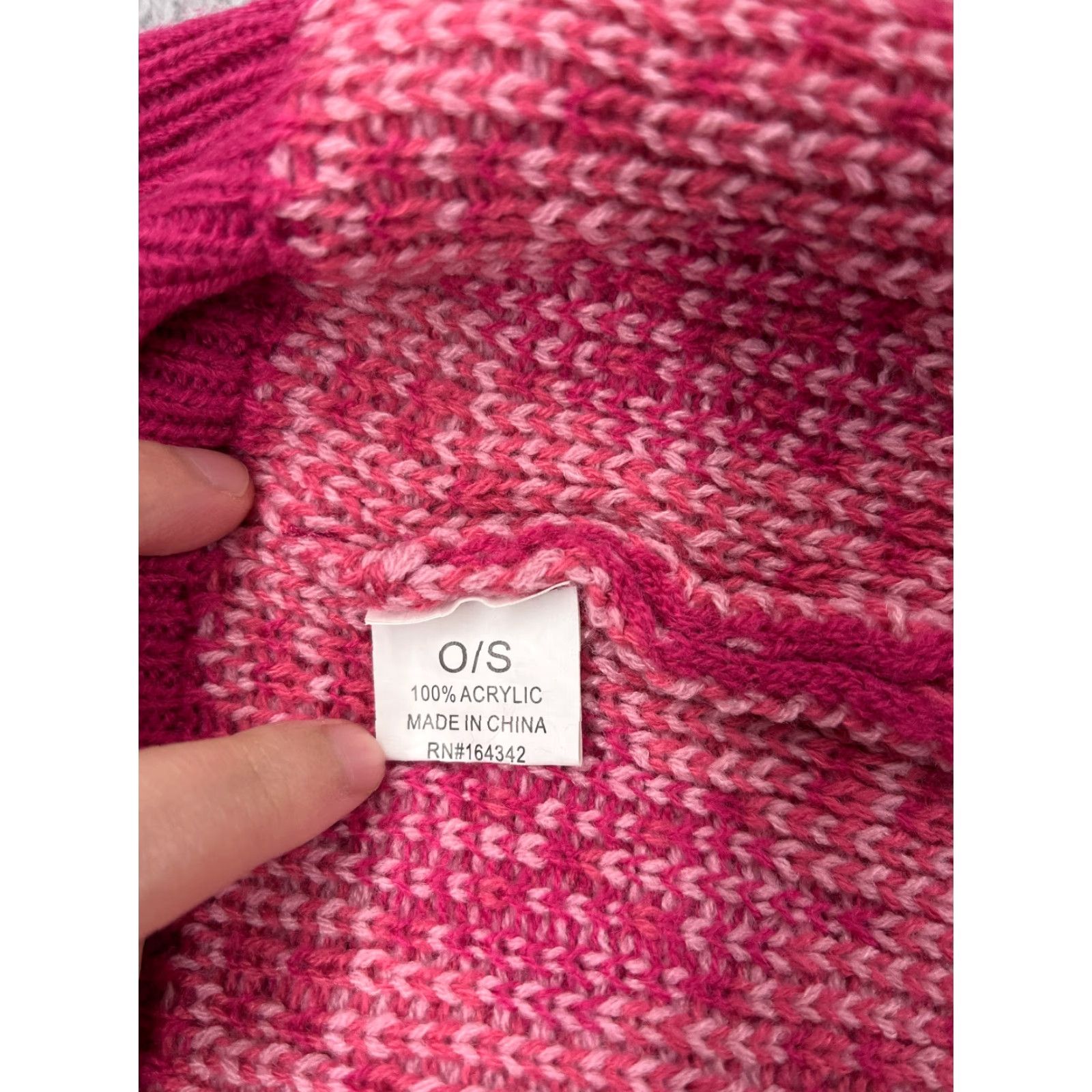 Vintage American Exchange Time LLC Beanie Adult OS Pink Argyle Knit 100% Acrylic Size ONE SIZE - 6 Thumbnail
