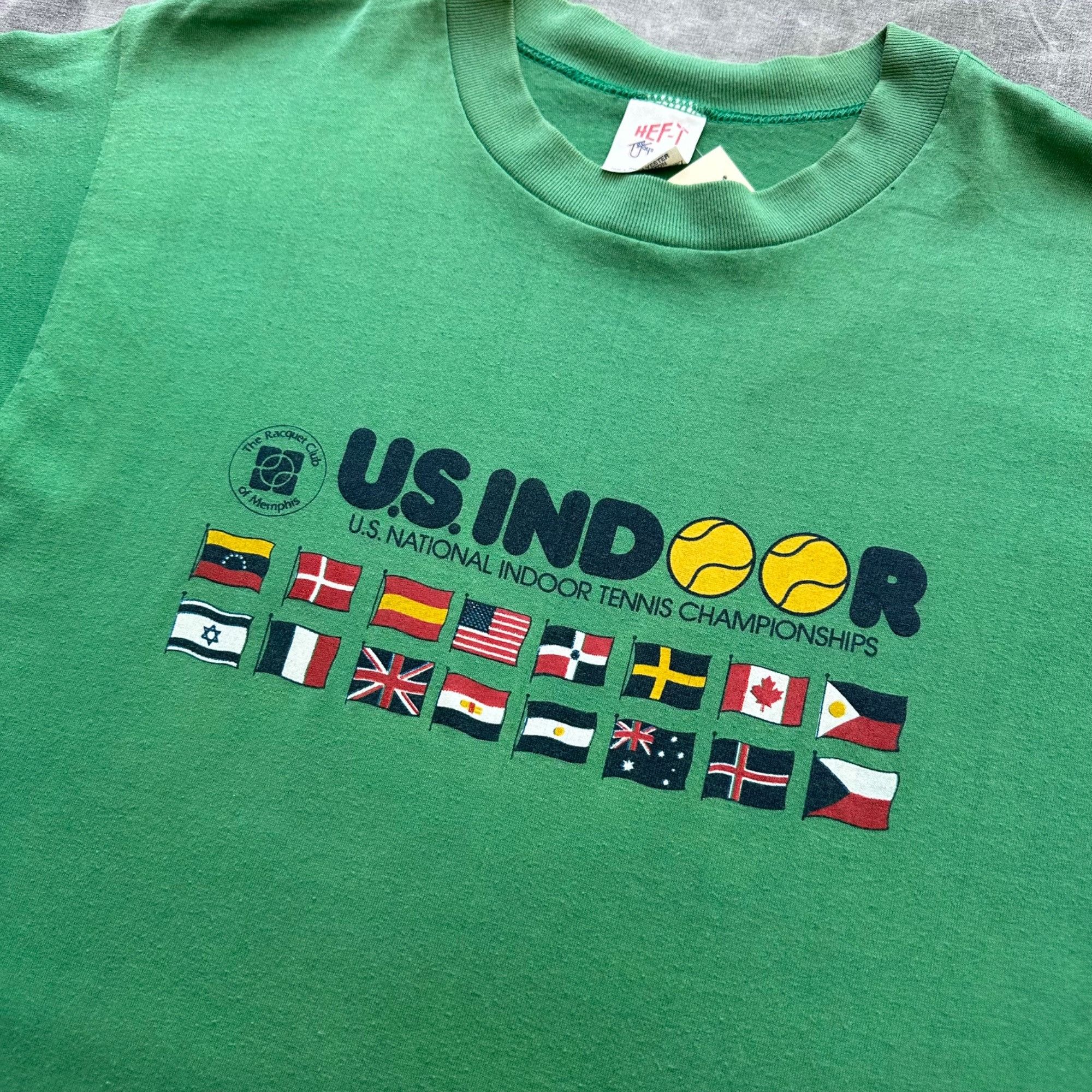 Vintage Vintage 80s US Indoor Tennis Open Shirt Size US L / EU 52-54 / 3 - 2 Thumbnail