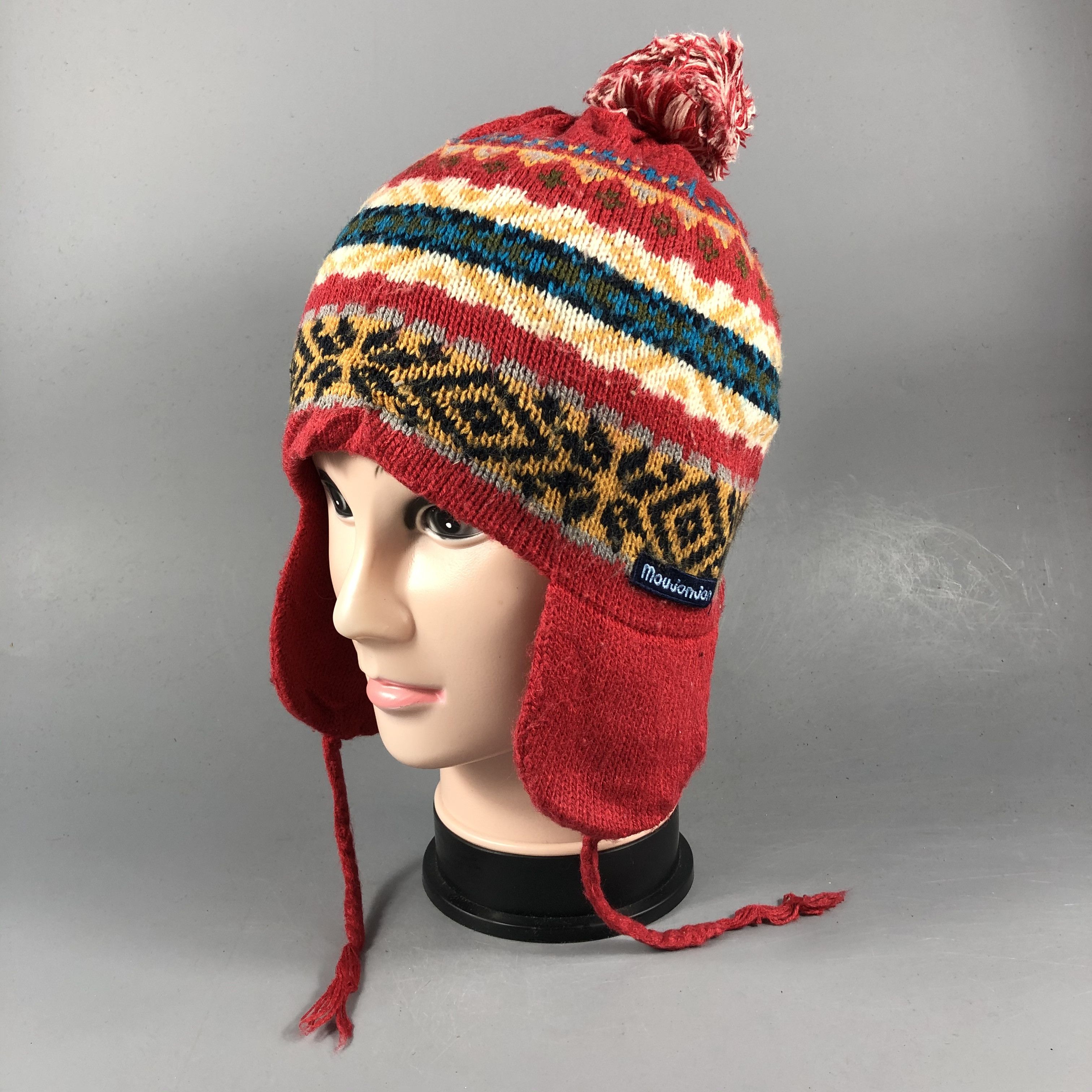 Japanese Brand Stripe Earflap Beanie Snow Cap Hat Size ONE SIZE - 2 Thumbnail