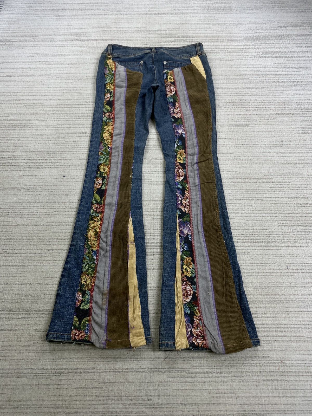 Japanese Brand Vintage Flared Joky Gal Custom Patchwork Denim Jeans Size US 28 / EU 44 - 2 Thumbnail