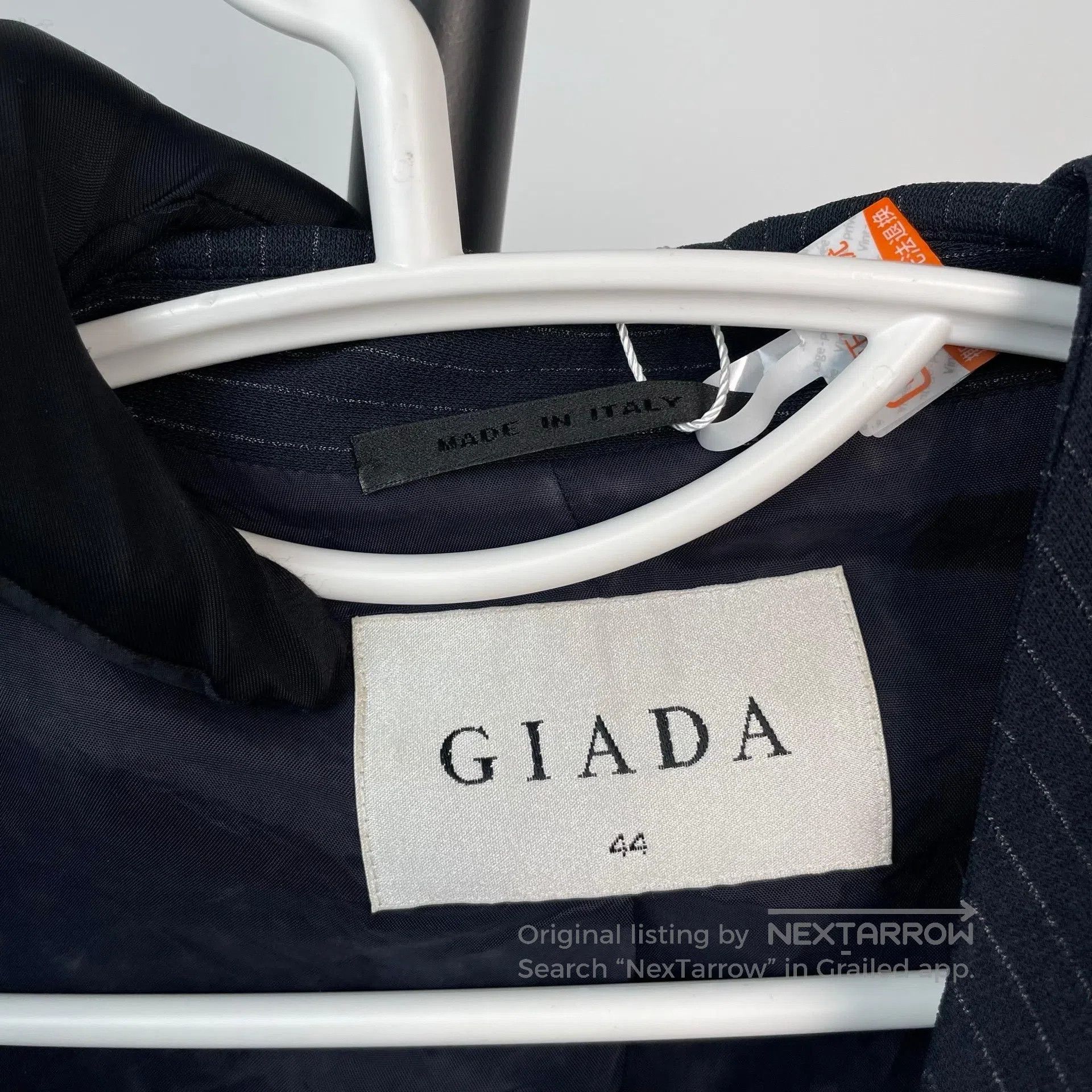 Gildan Giada Navy Striped Lapel Suit Skirt| Size M / US 6-8 / IT 42-44 - 3 Thumbnail