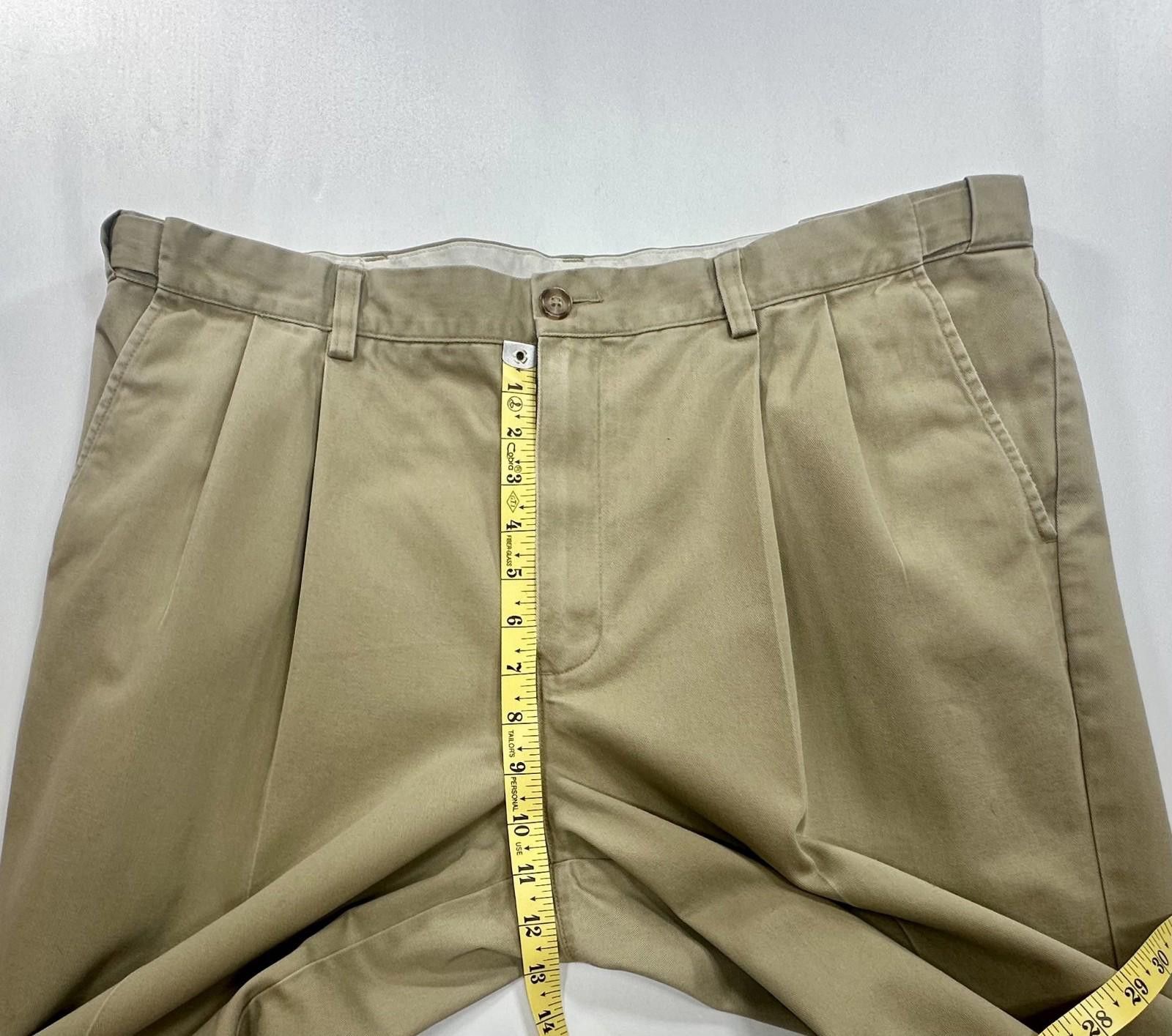 L.L. Bean LL Bean Cotton Pleated Straight Leg Chinos Brown Mens 38/34 Size US 38 / EU 54 - 4 Thumbnail