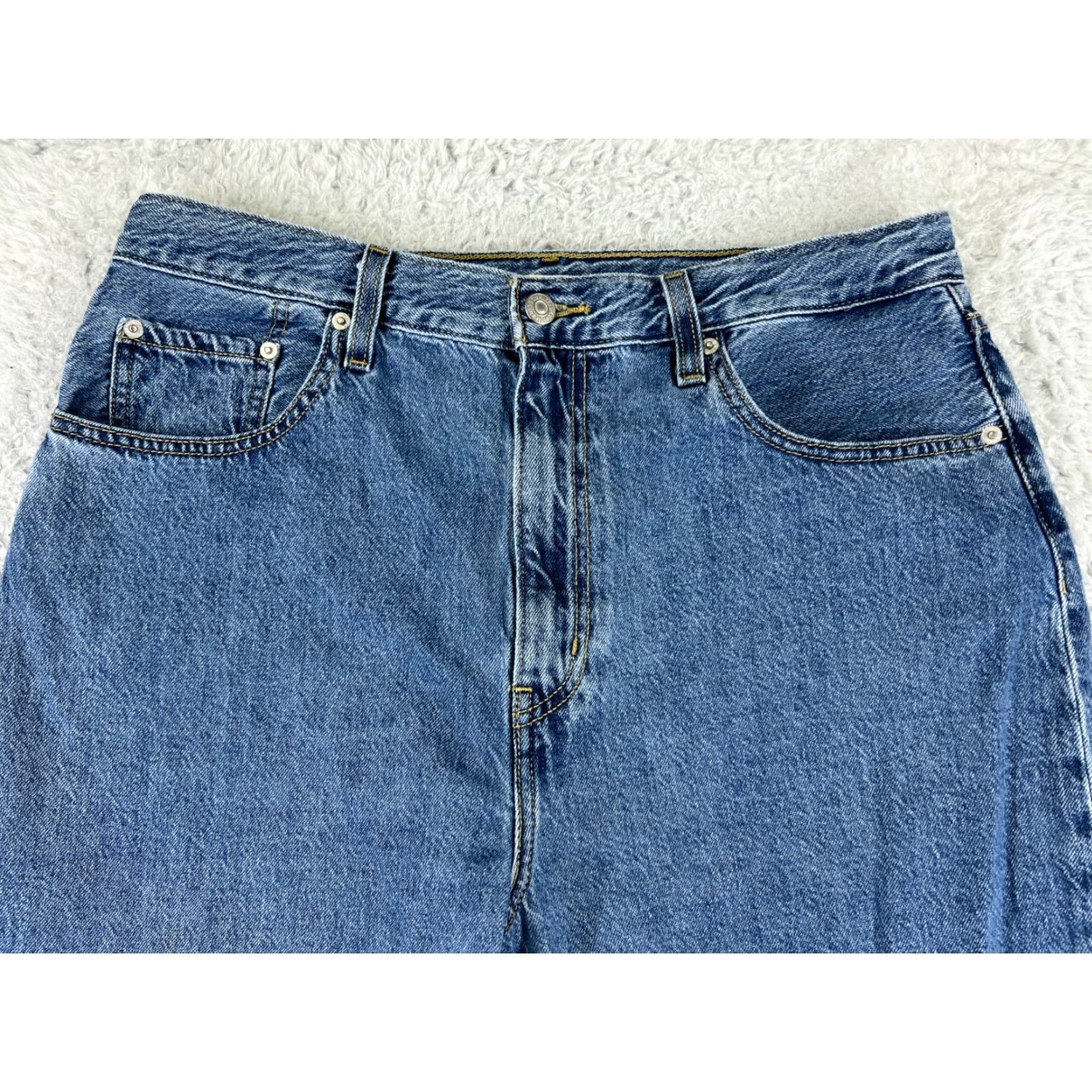 Levi's Levi's Jeans Womens 32 Blue Denim Wide-Leg High Rise Stretch Distressed Regular 5-Pocket Denim Pants Vintage No (if needed) Size 24" / US 00 / IT 34 - 4 Thumbnail